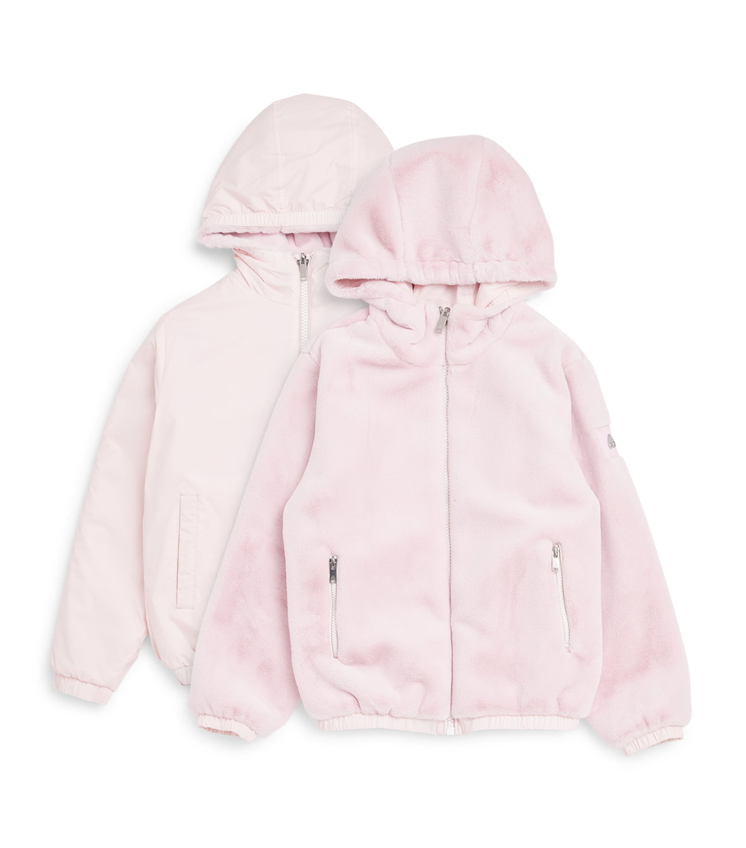 Moose Knuckles Kids' Reversible Zip-up Hoodie In Pink