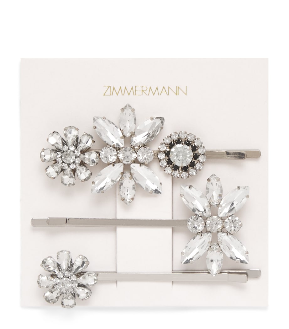 Zimmermann Embellished Crystal Hair Slides Silver/clear Image 1