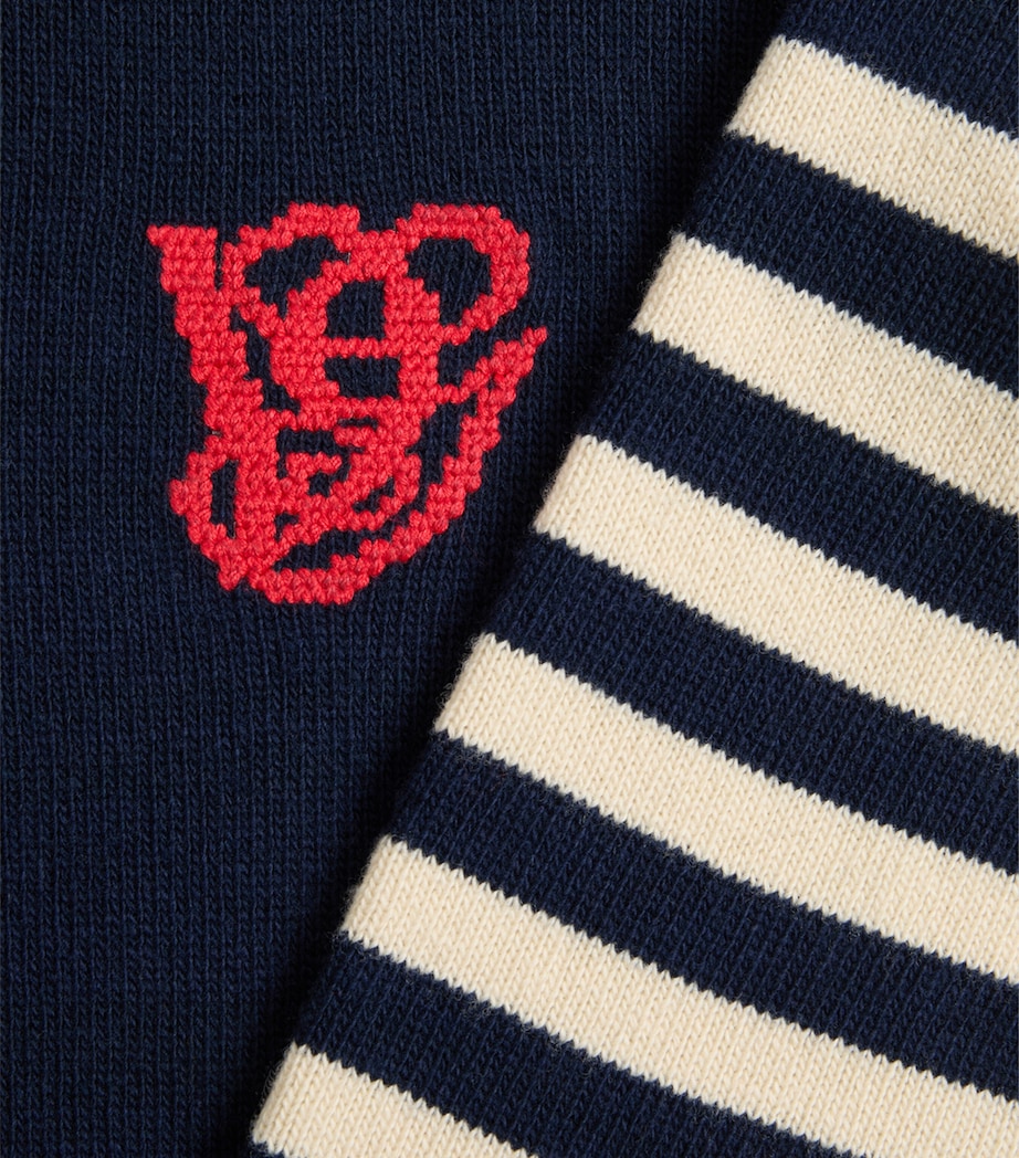 Wool Embroidered Stripe Sweater BLB Image 7