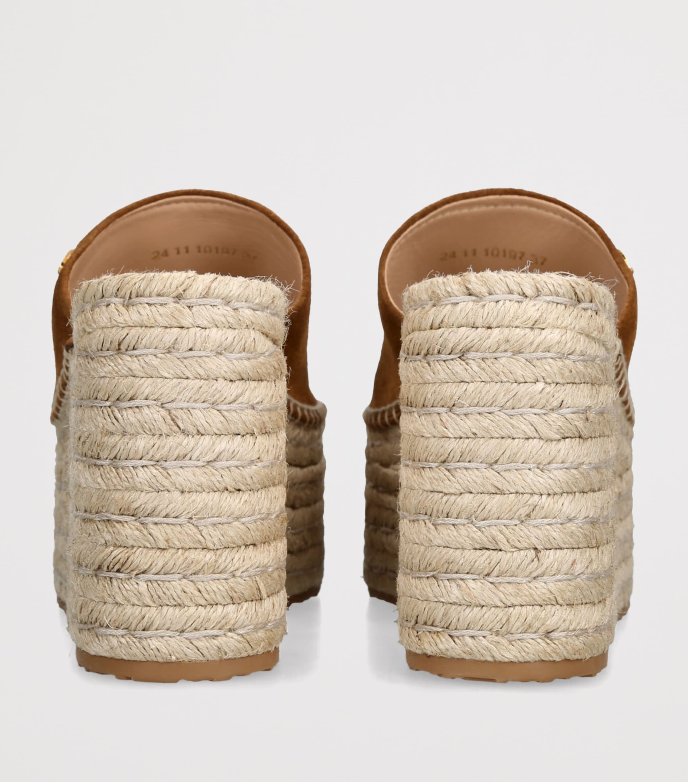 Gianvito Rossi Suede Wedge Sandals 40 Beige Image 2