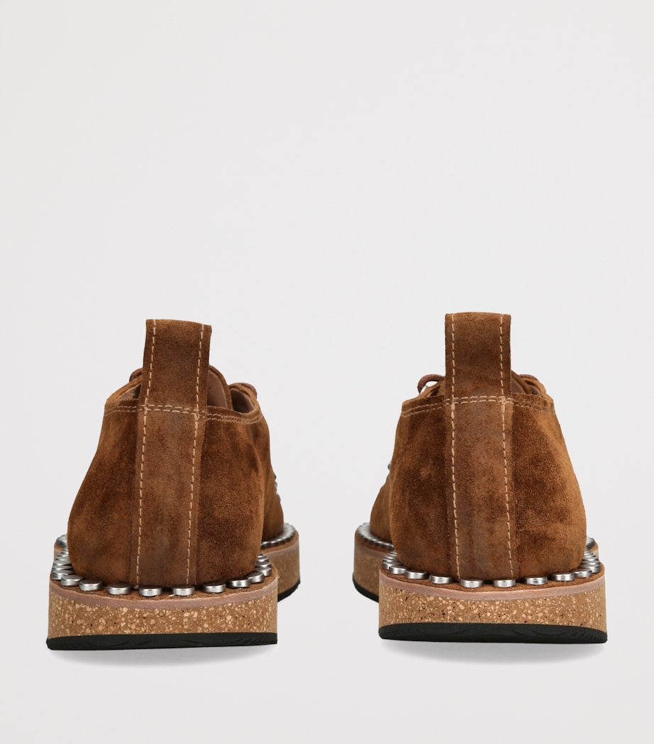 Suede Rivet Hiking Boots BROWN Image 2