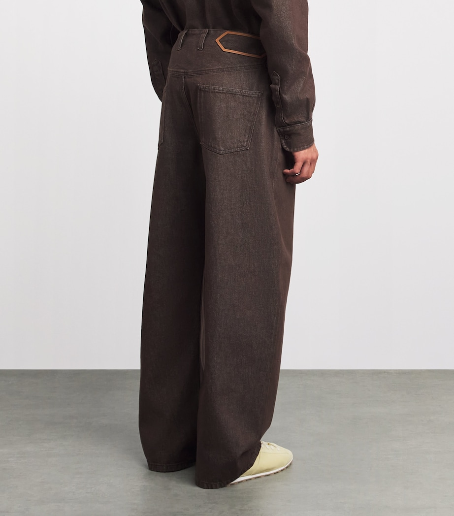 Jacquemus Mens Tempo Barrel Jeans Brown Image 5