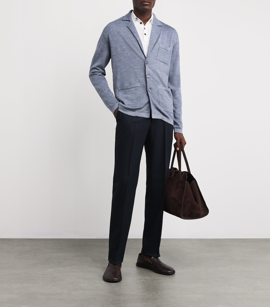 Virgin Wool Vanisé Blazer Cardigan 2W.4 CARTA ZUCCHERO Image 2