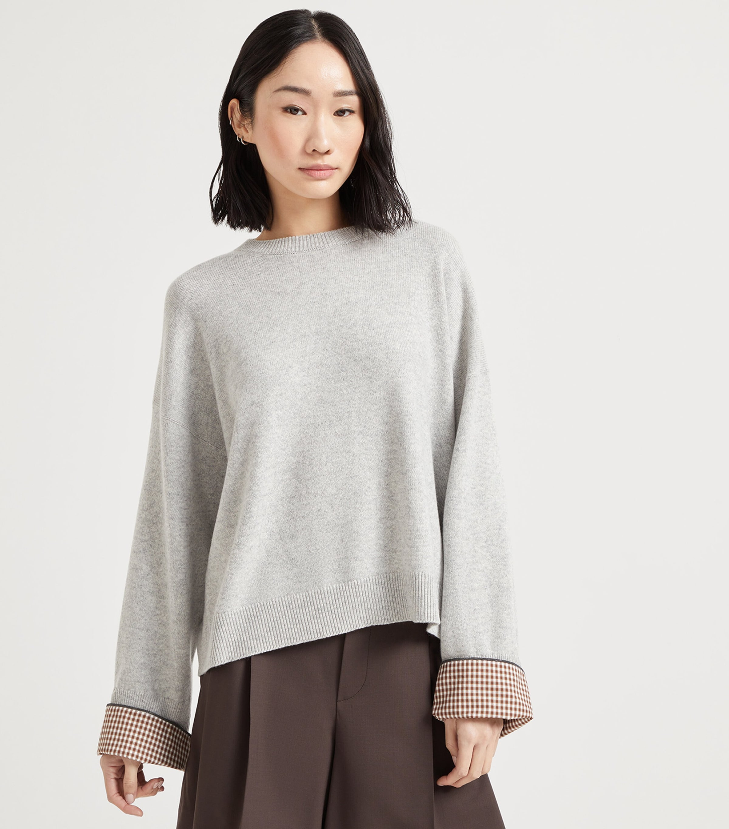 Cashmere Shirt-Cuff Sweater C072 Image 2