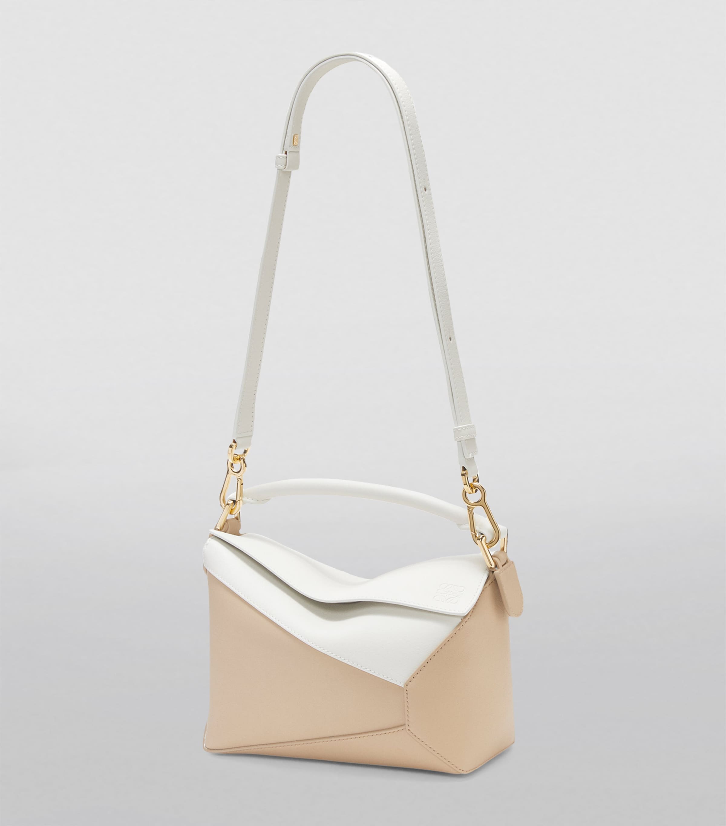 LOEWE White Small Leather Puzzle Top-Handle Bag | Harrods US