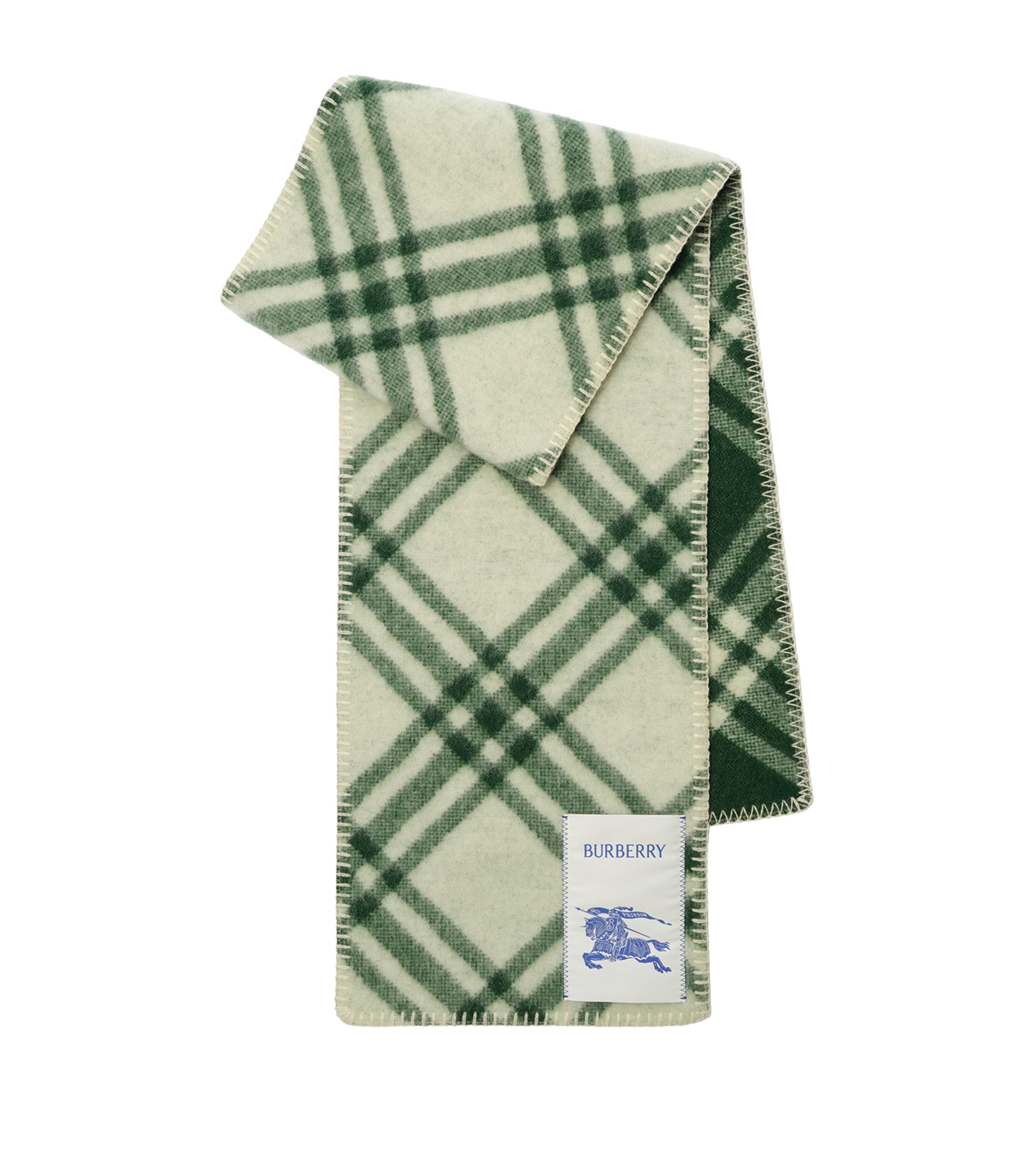 Burberry Wool Check Scarf Tennis Green Image 1