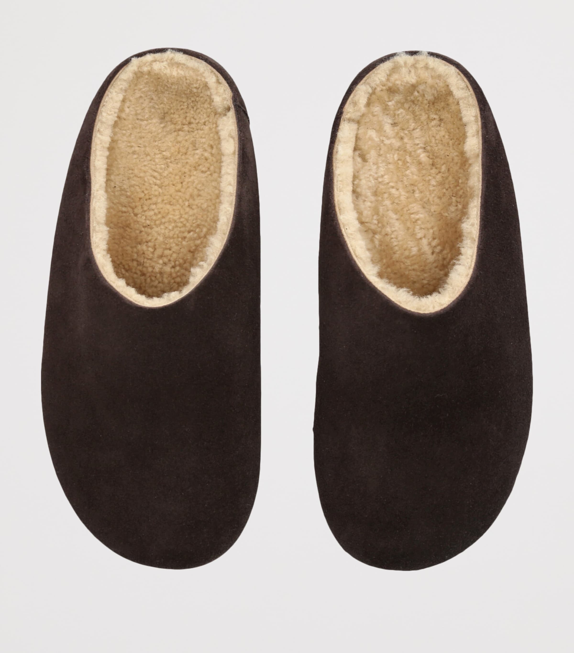 Hudson Suede Shearling Slides DARK BROWN Image 4