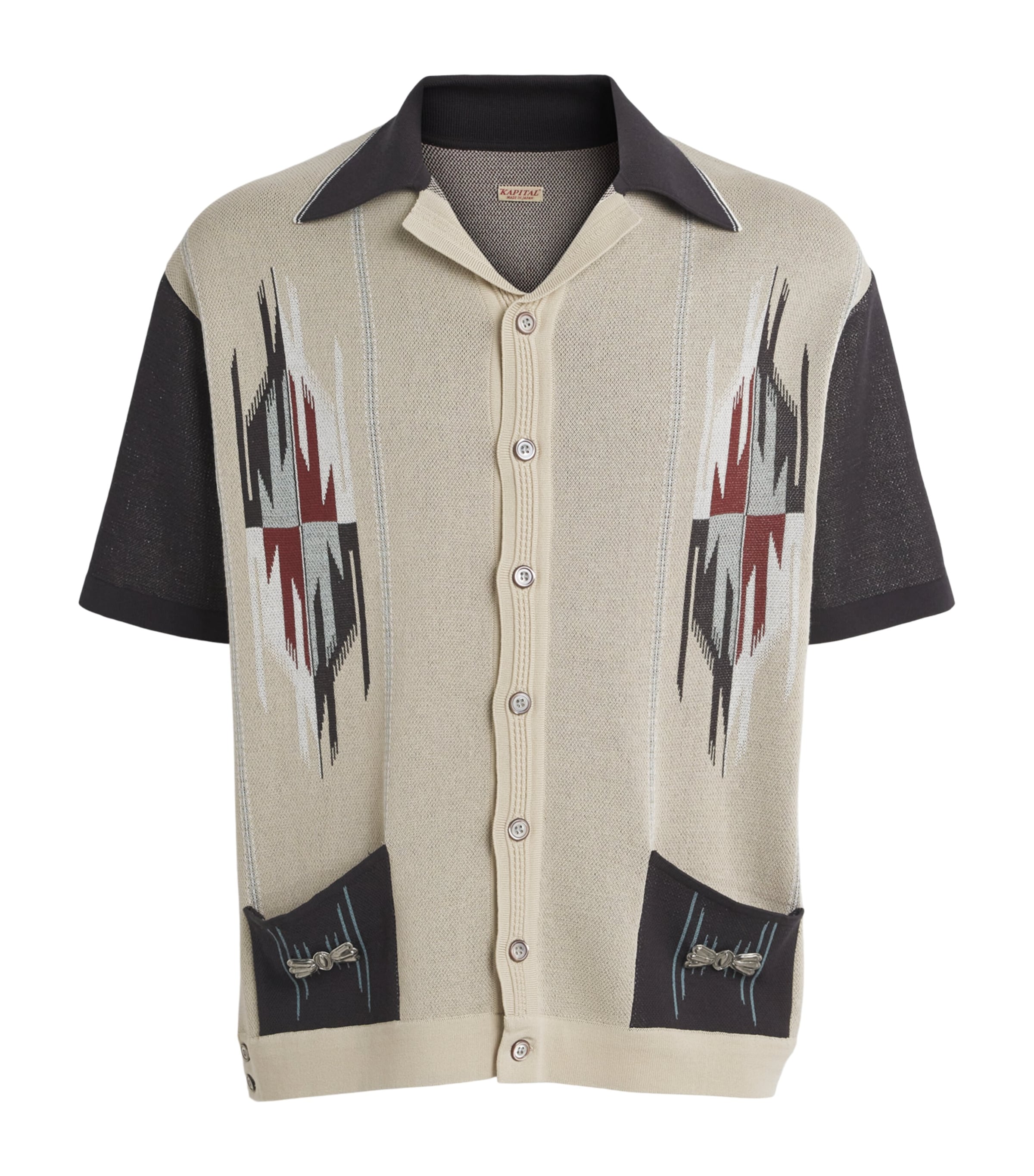 Kapital Mens Knitted Chimayo Shirt Beige Image 1