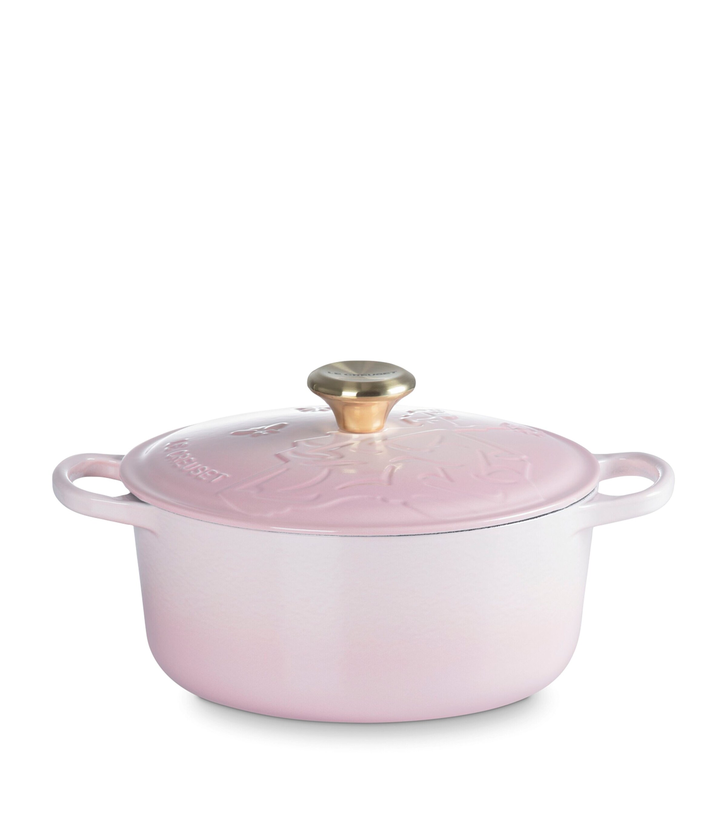 Cast Iron Glinda Embossed Casserole Dish (24cm) PINK Image 2