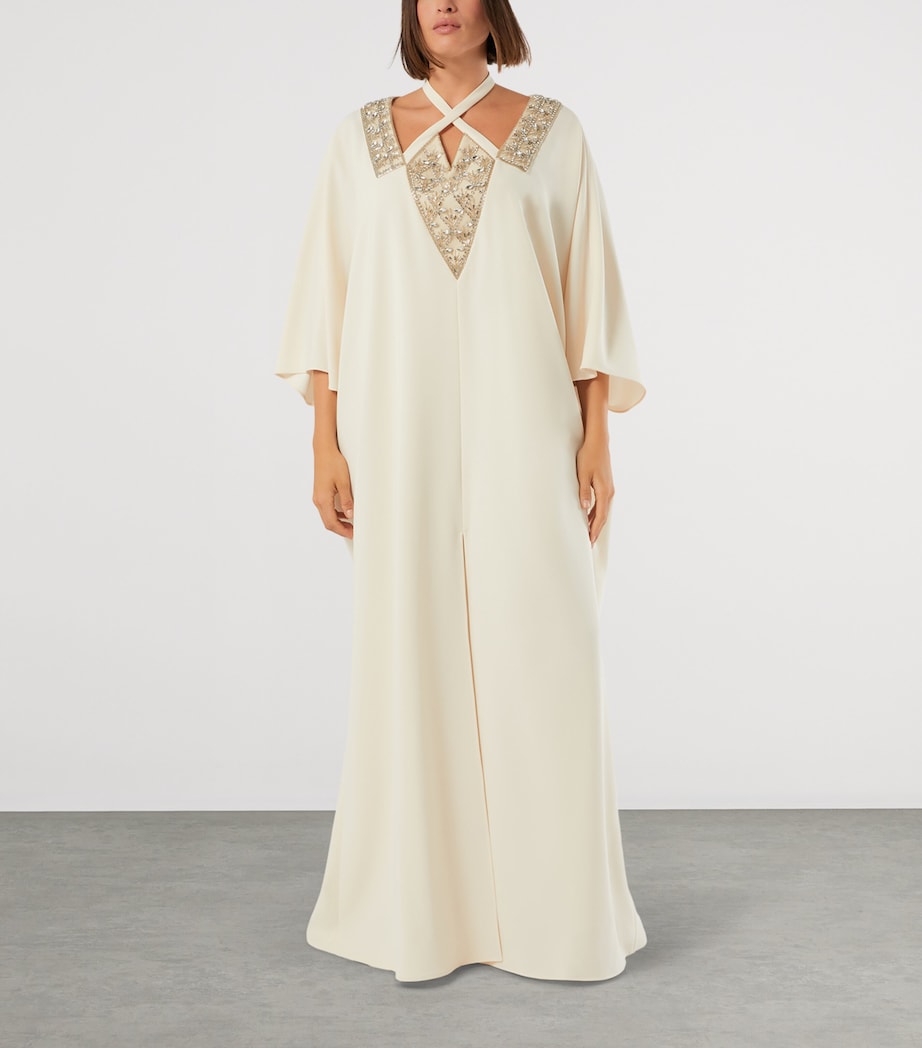 Marina Rinaldi Womens Embellished Halterneck Maxi Dress Champagne Image 3