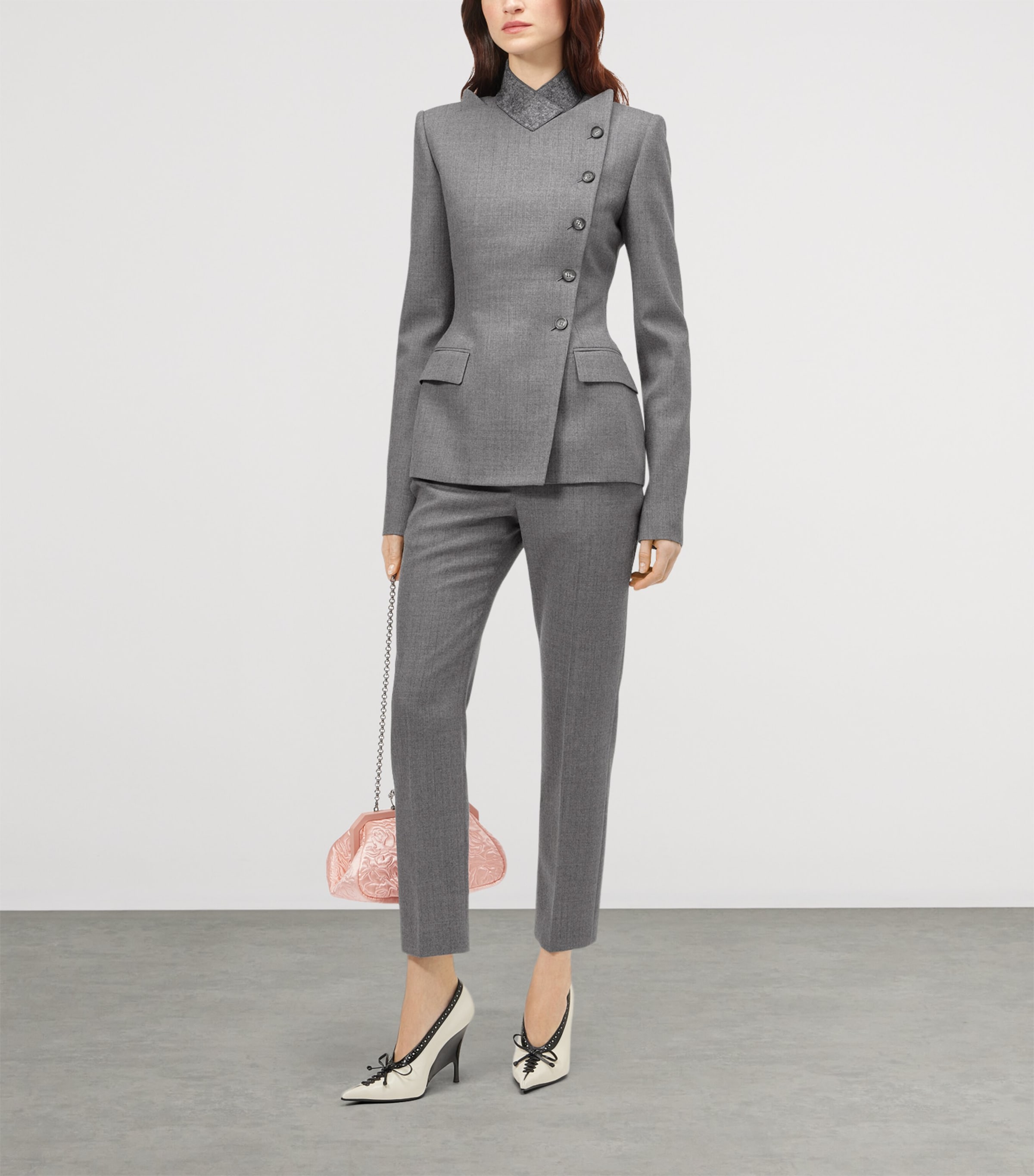 McQueen Wool Pointed-Lapel Blazer Image 2