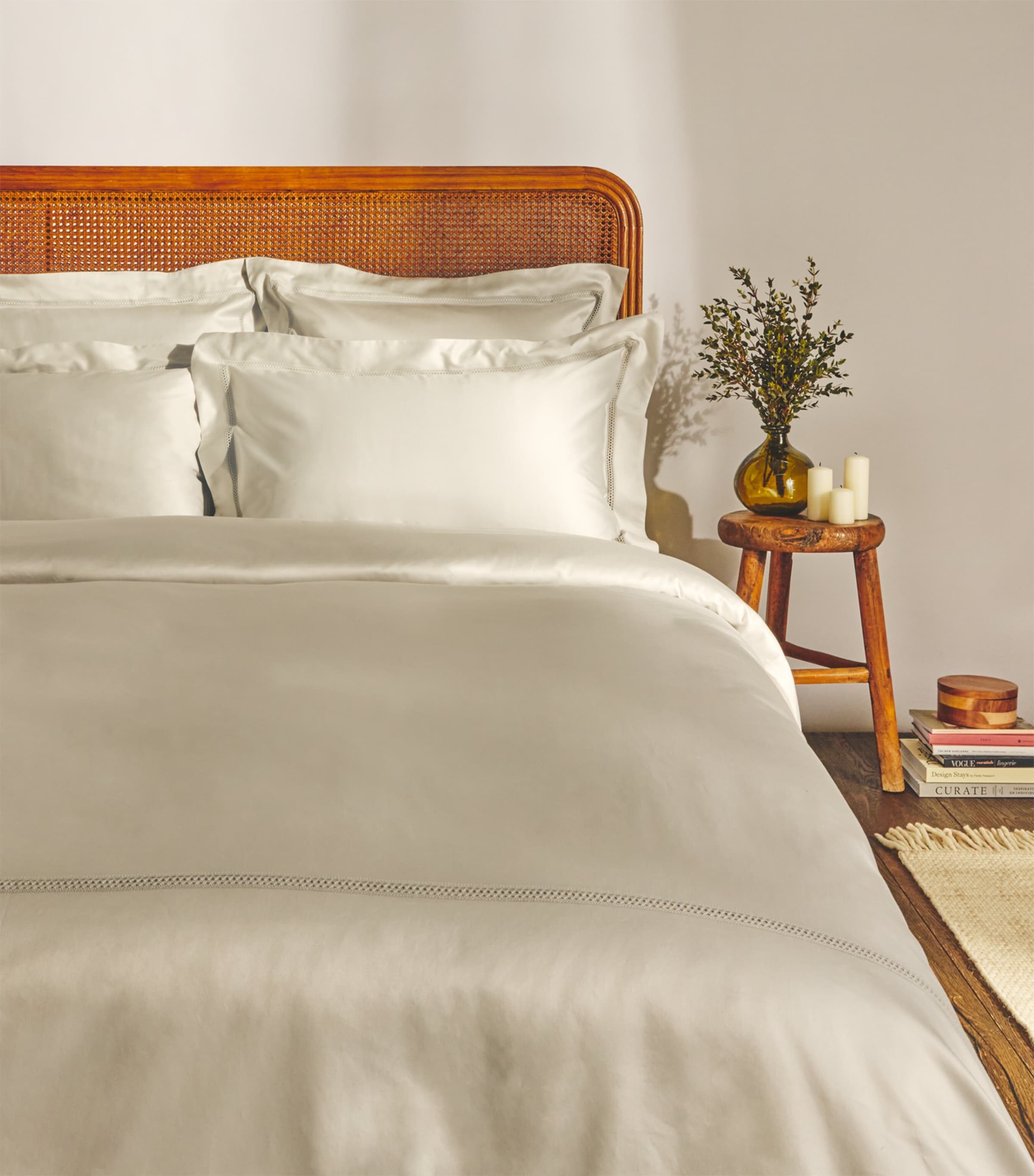 Harrods of London Supima Cotton Wilton Super King Duvet Cover Set (260cm x 220cm) Grey Image 1