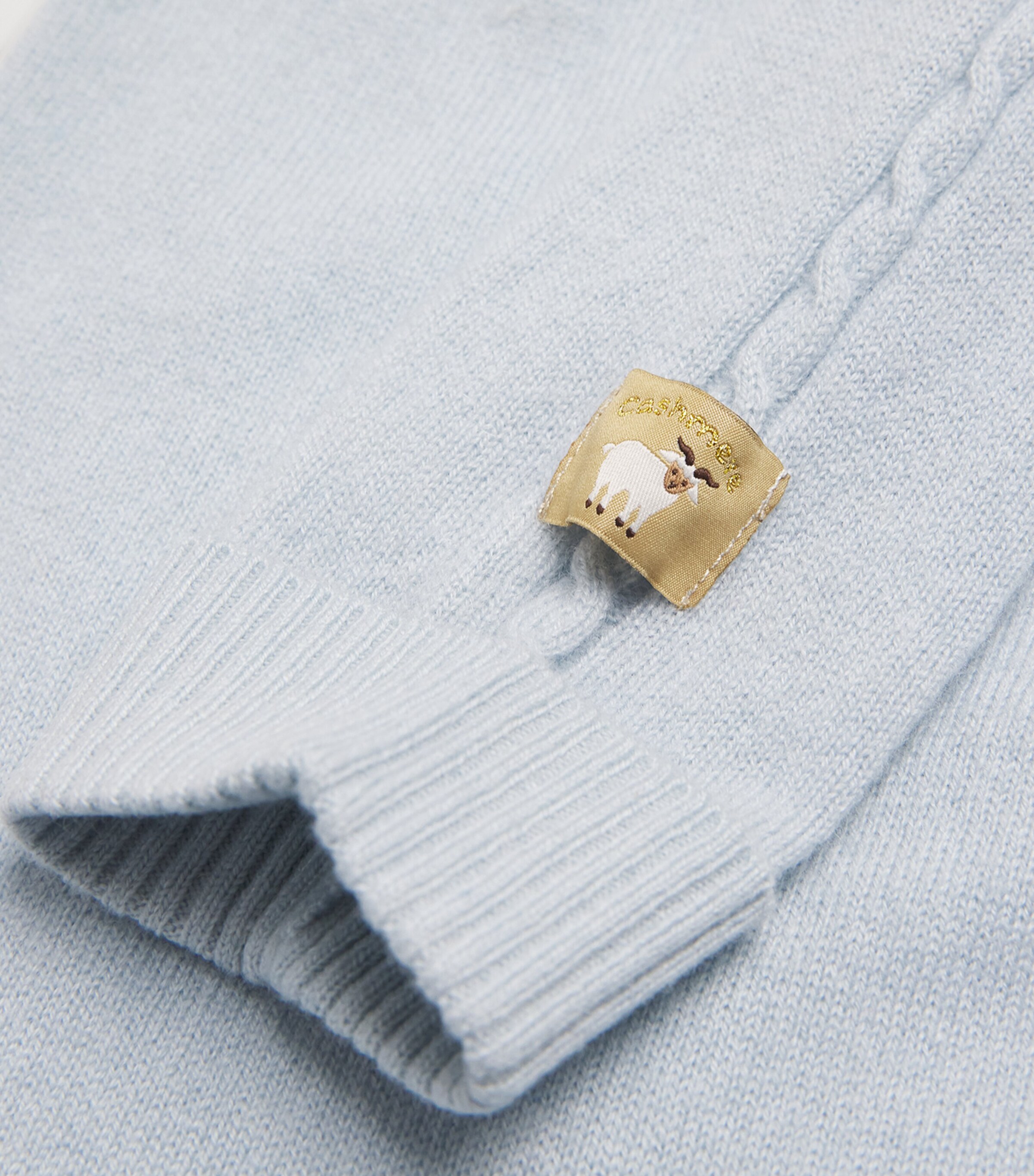 Cashmere Cable-Knit All-In-One (0-18 Months) PALE BLUE MELANGE Image 3