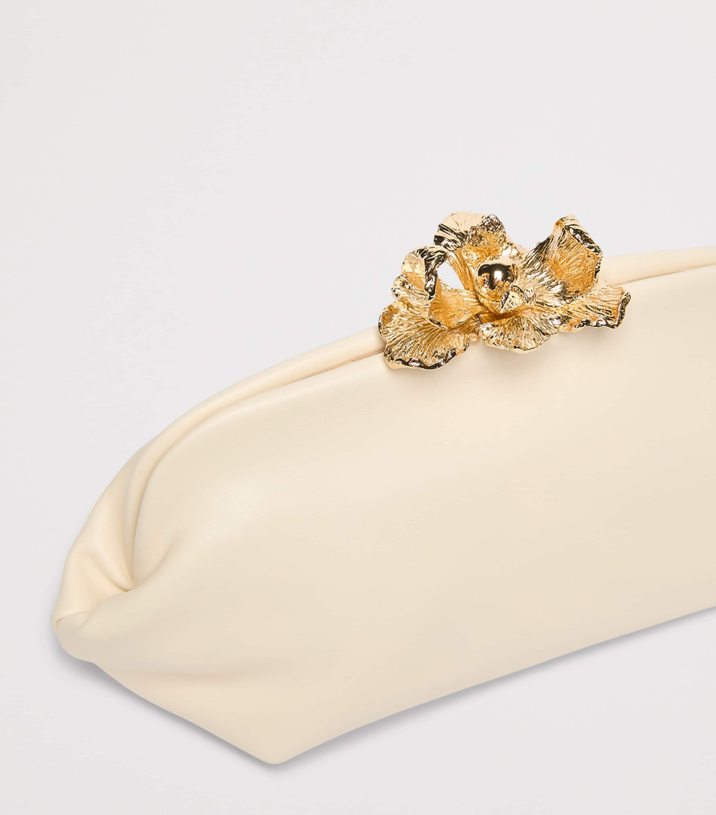 Marella Flower-Clasp Clutch Bag Ivory Image 4