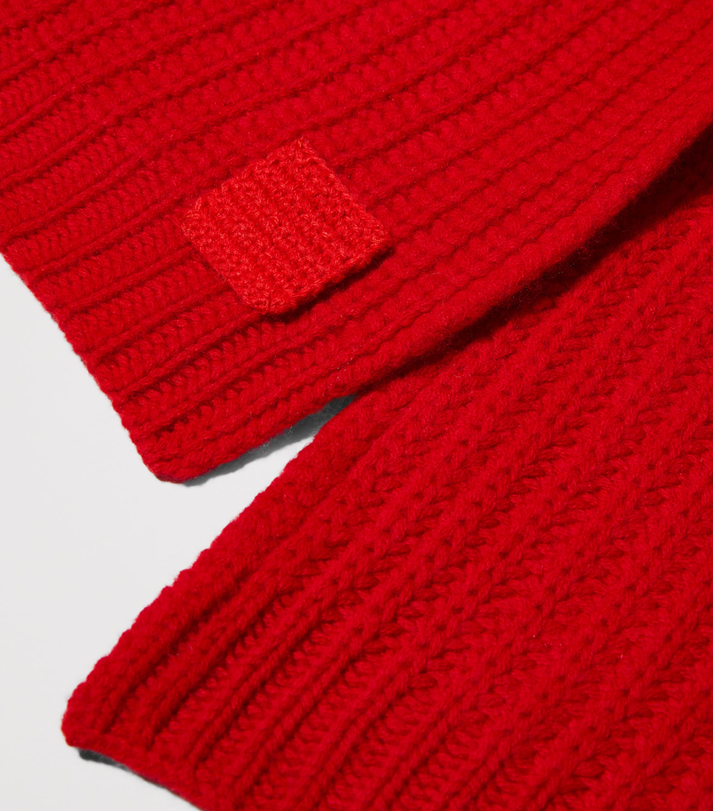 MAX&Co. Virgin Wool Knitted Scarf Red Image 4