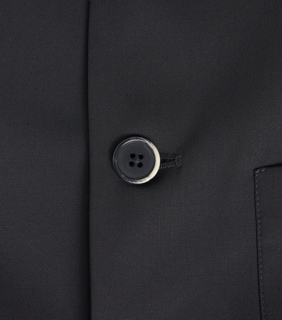 Barena Mens Stretch-Wool Gabardine Overshirt Nero Image 6
