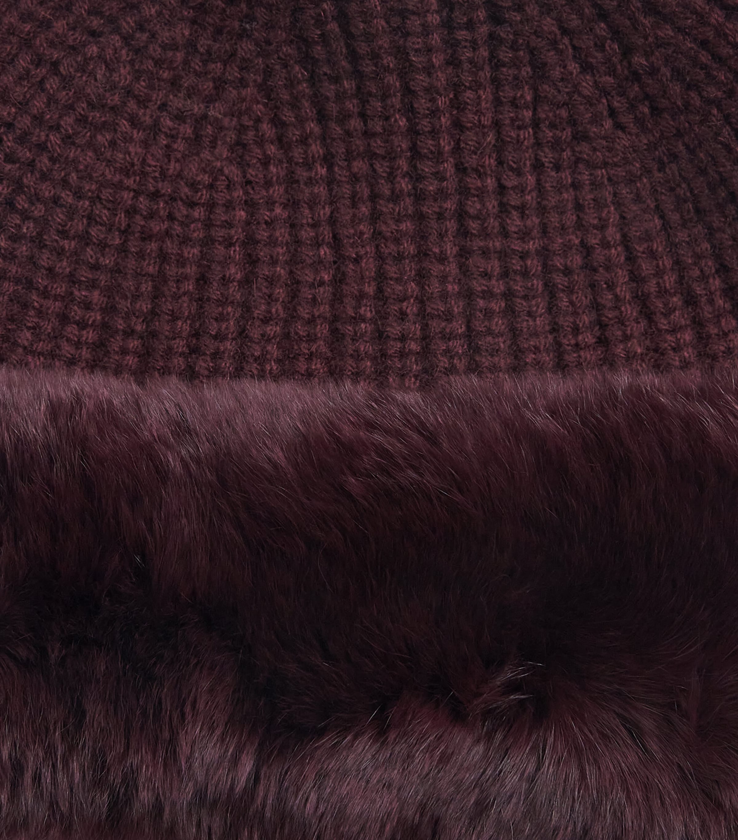 Yves Salomon Wool-Cashmere Rabbit Fur Trim Beanie Image 4