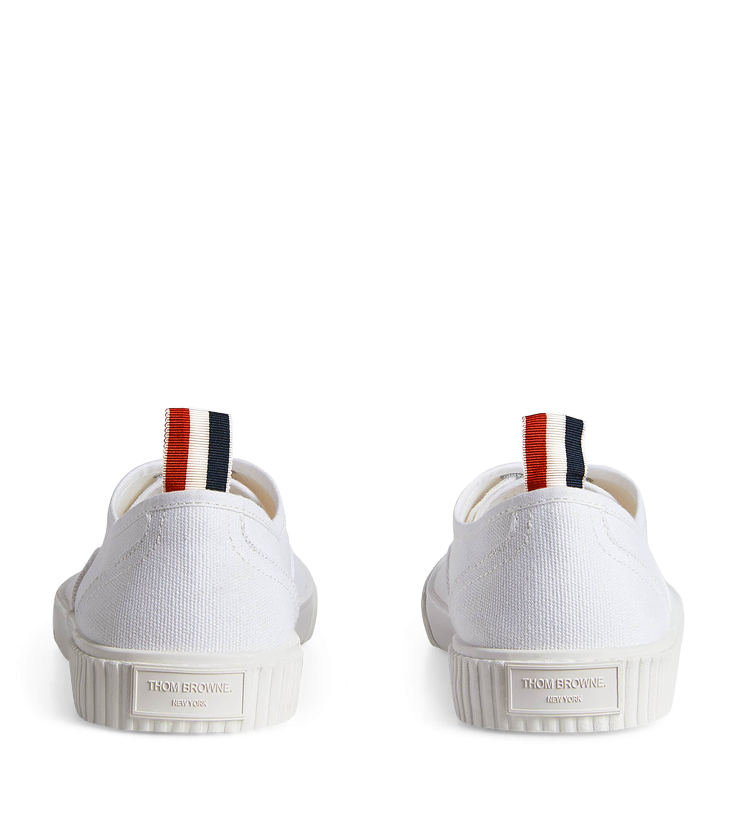 Thom Browne Canvas Vulcanized Heritage Sneakers | Harrods US