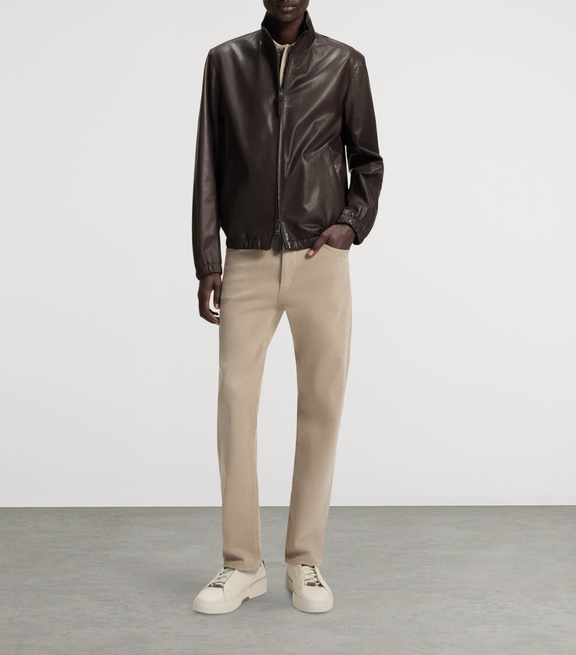 Straight Fit Leather Jacket 201 Image 4