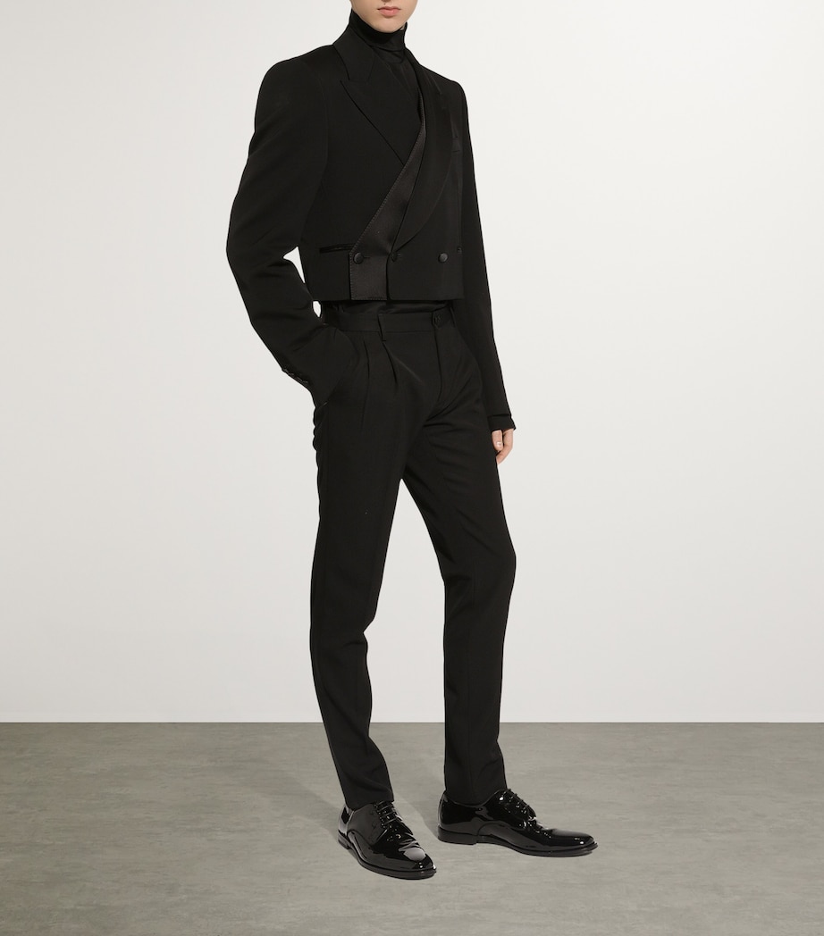 Double-Layer Double-Breasted Blazer N0000-BLACK Image 4