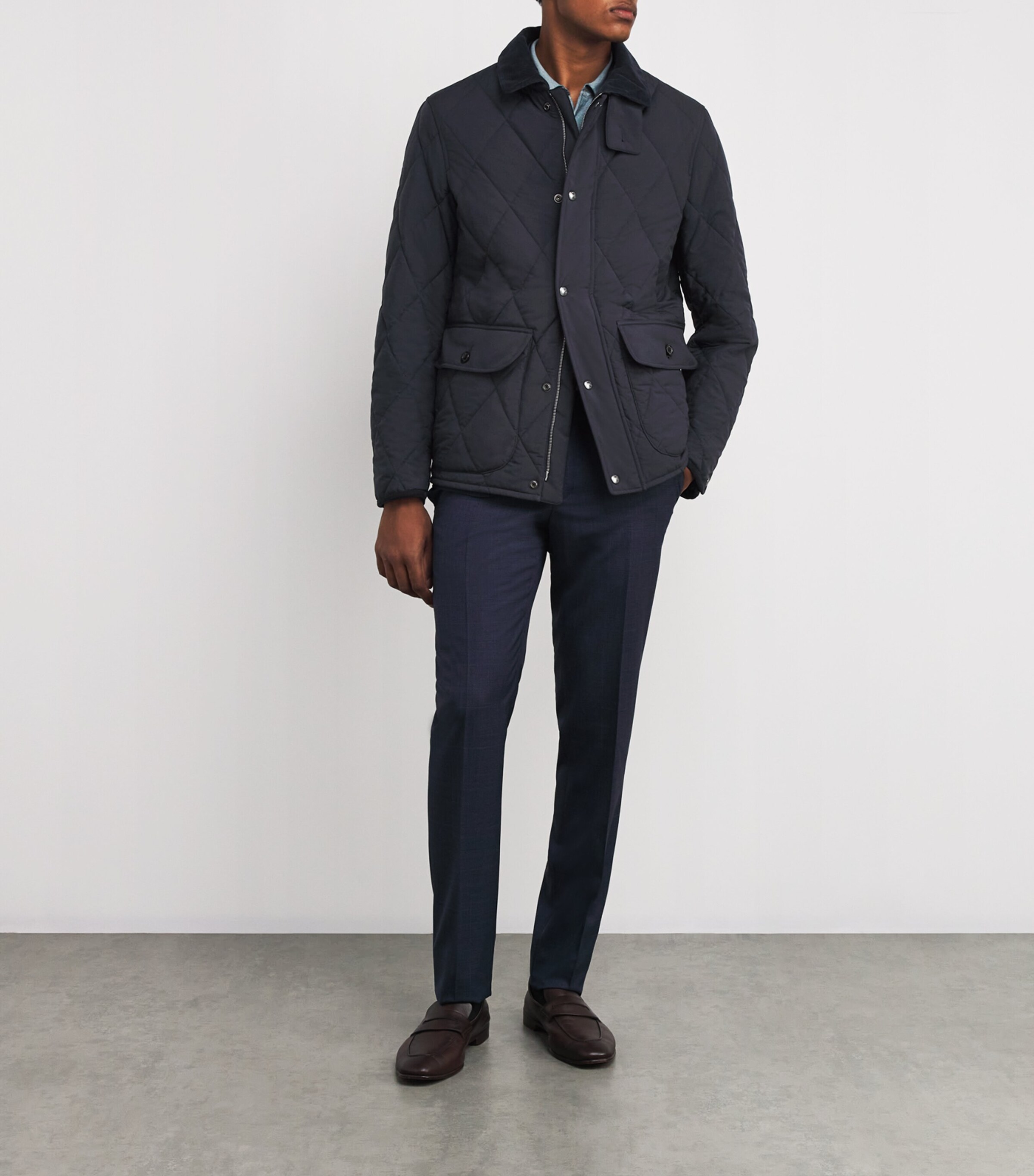 Ralph Lauren Purple Label Mens Down Quilted Field Jacket Navy Image 2