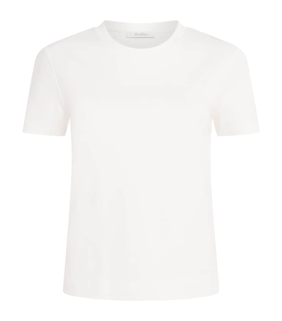 Stretch-Cotton Embroidered T-Shirt WHITE Image 1