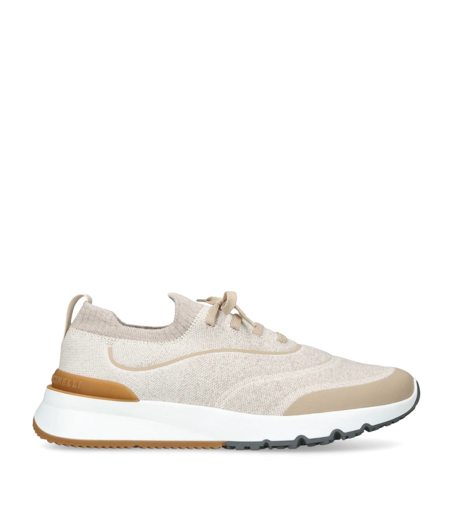 Brunello Cucinelli Knitted Sportiv Sneakers Beige Comb Image 1