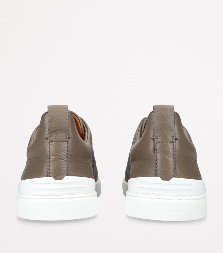 Leather Triple Stitch Sneakers TAUPE Image 2
