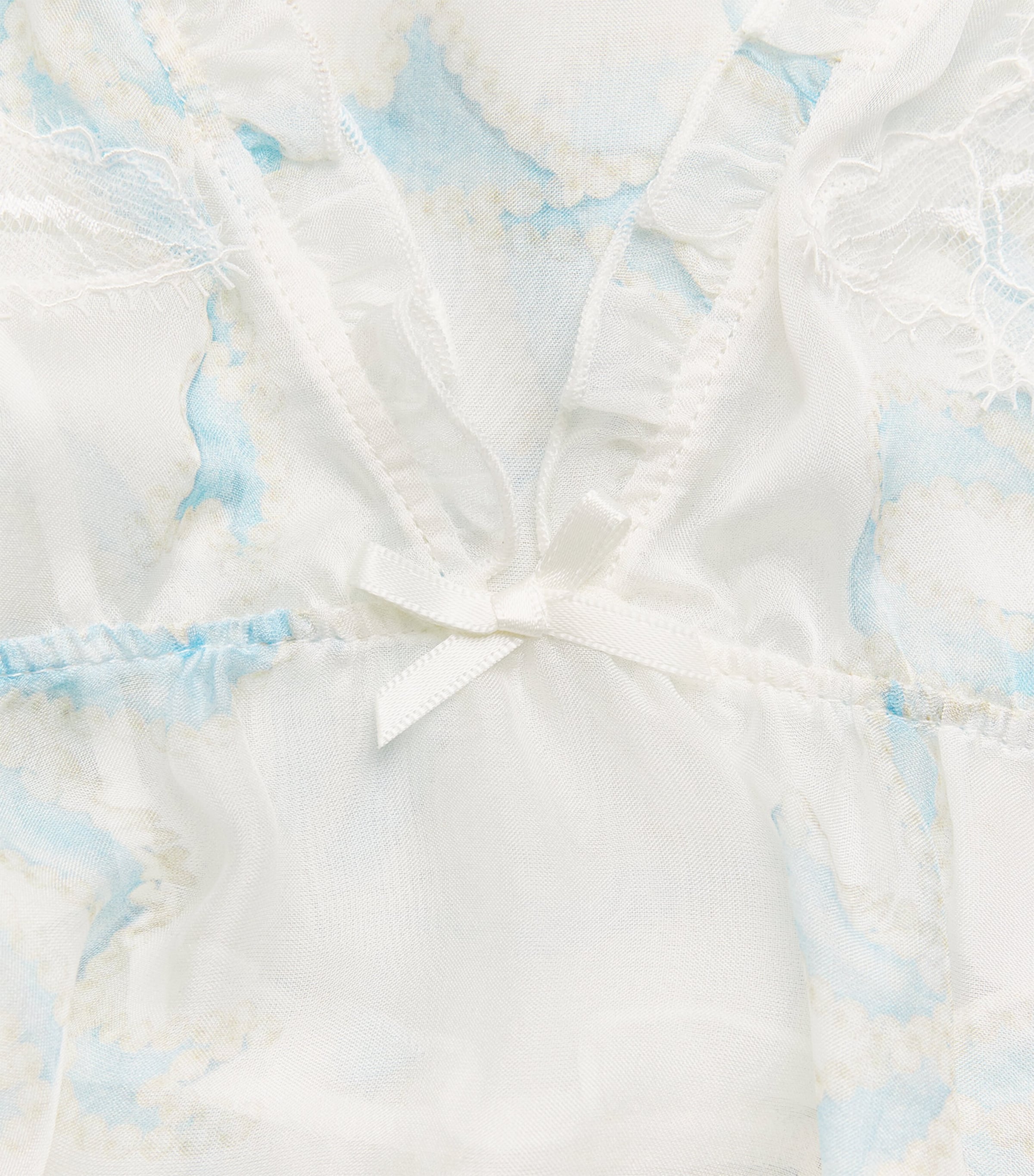 Skims Womens Silk Bridal Romance Babydoll Slip Ivory Prl Bows Prnt Image 4