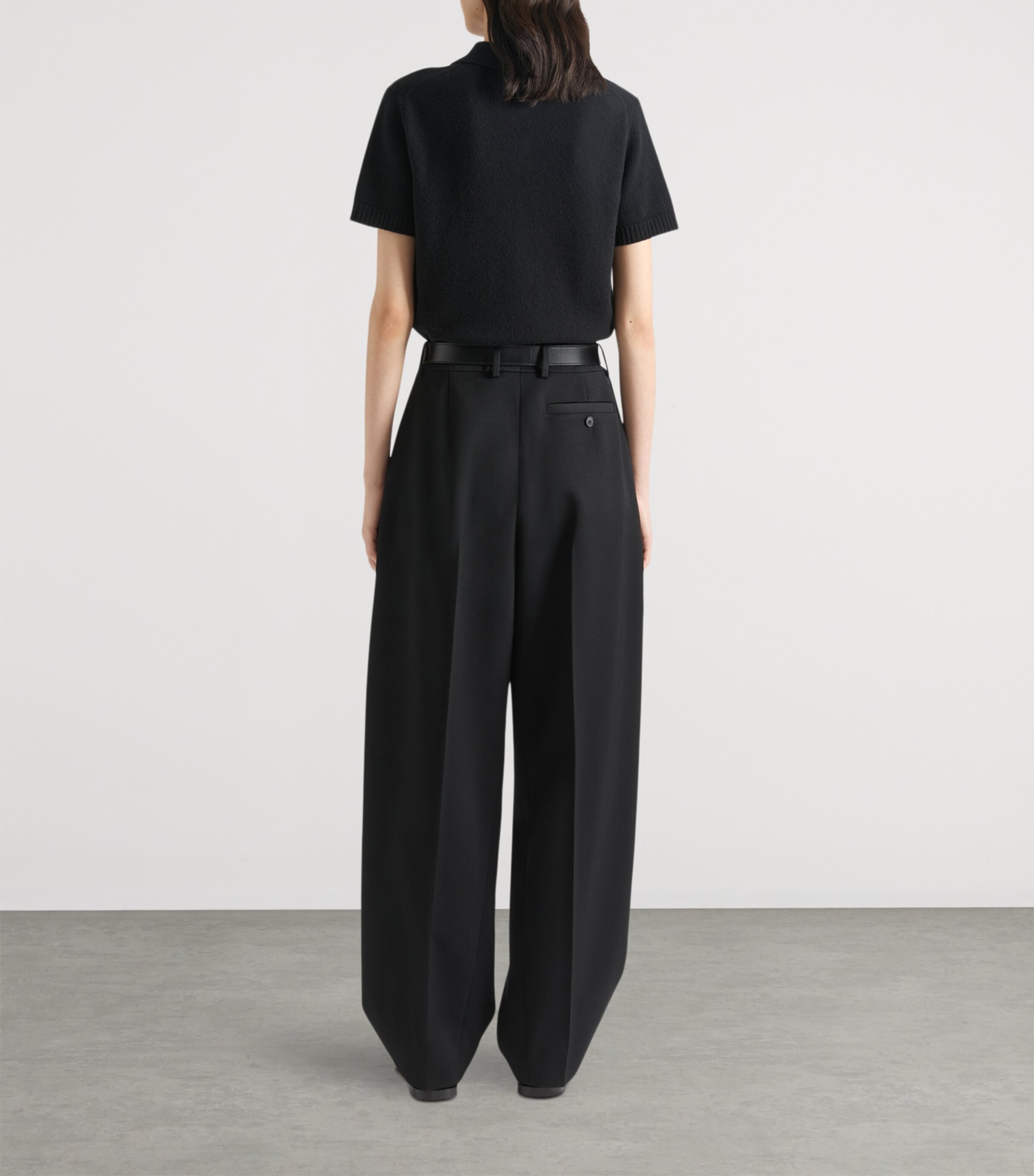 Givenchy Womens Wool-Cashmere Polo Shirt Black Image 3