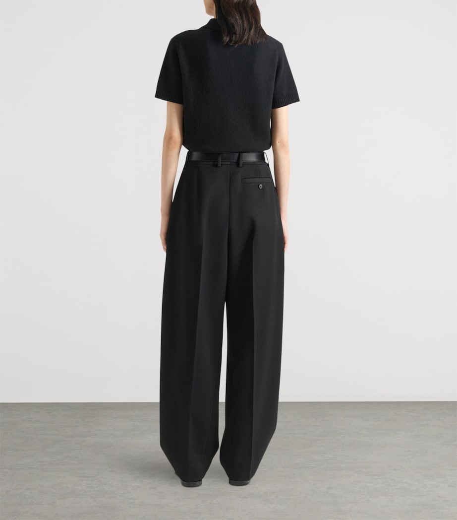 Wool-Cashmere Polo Shirt BLACK Image 3