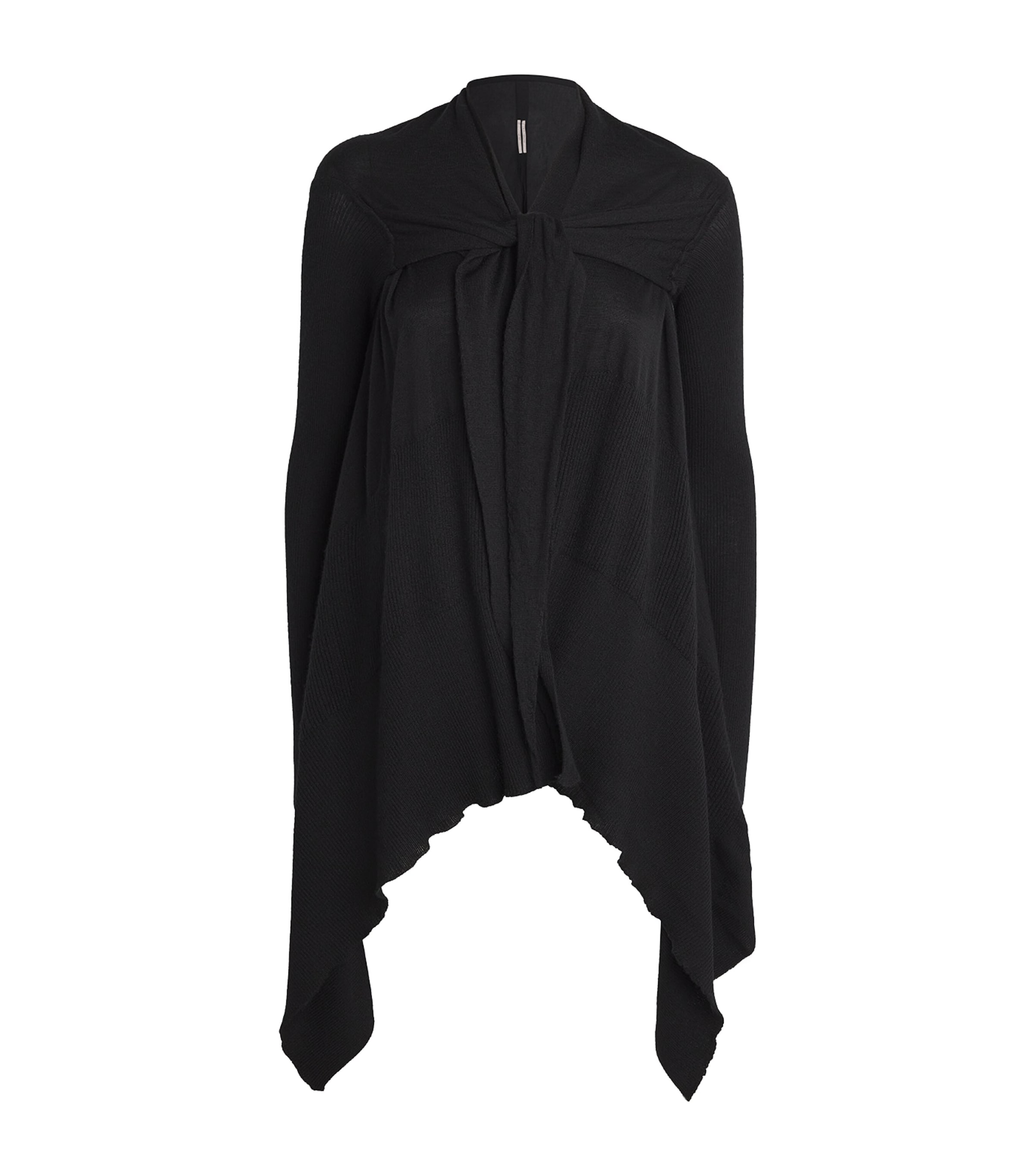 【正規店出品】RICK OWENS SPIDER MEDIUM WRAP CARDIGAN BLACK RICK OWENS MEDIUM KNIT WRAP CARDIGAN BLACK FW22 | DOSHABURI