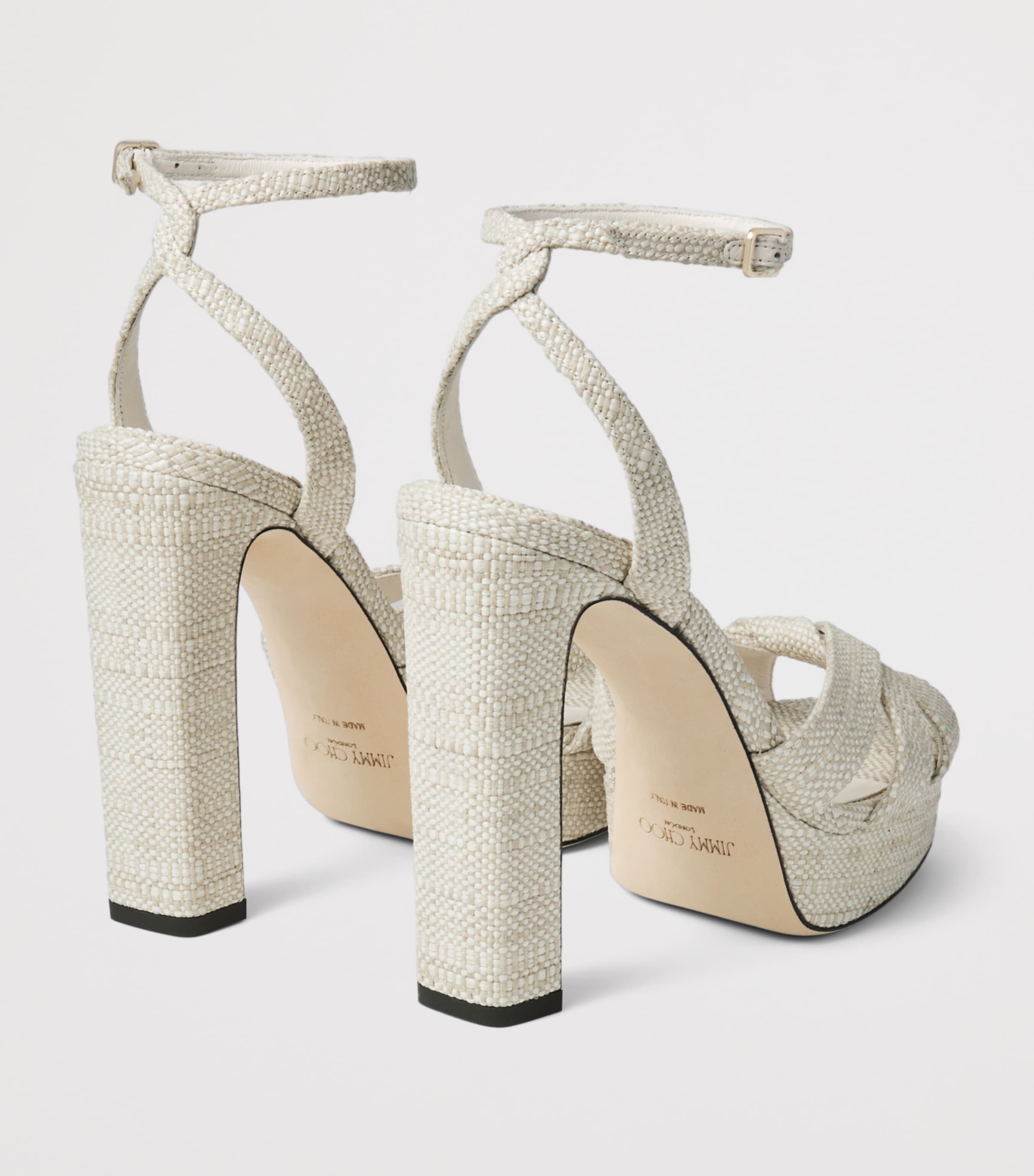 Jimmy Choo Kove 120 Woven Platform Sandals Natural Image 3