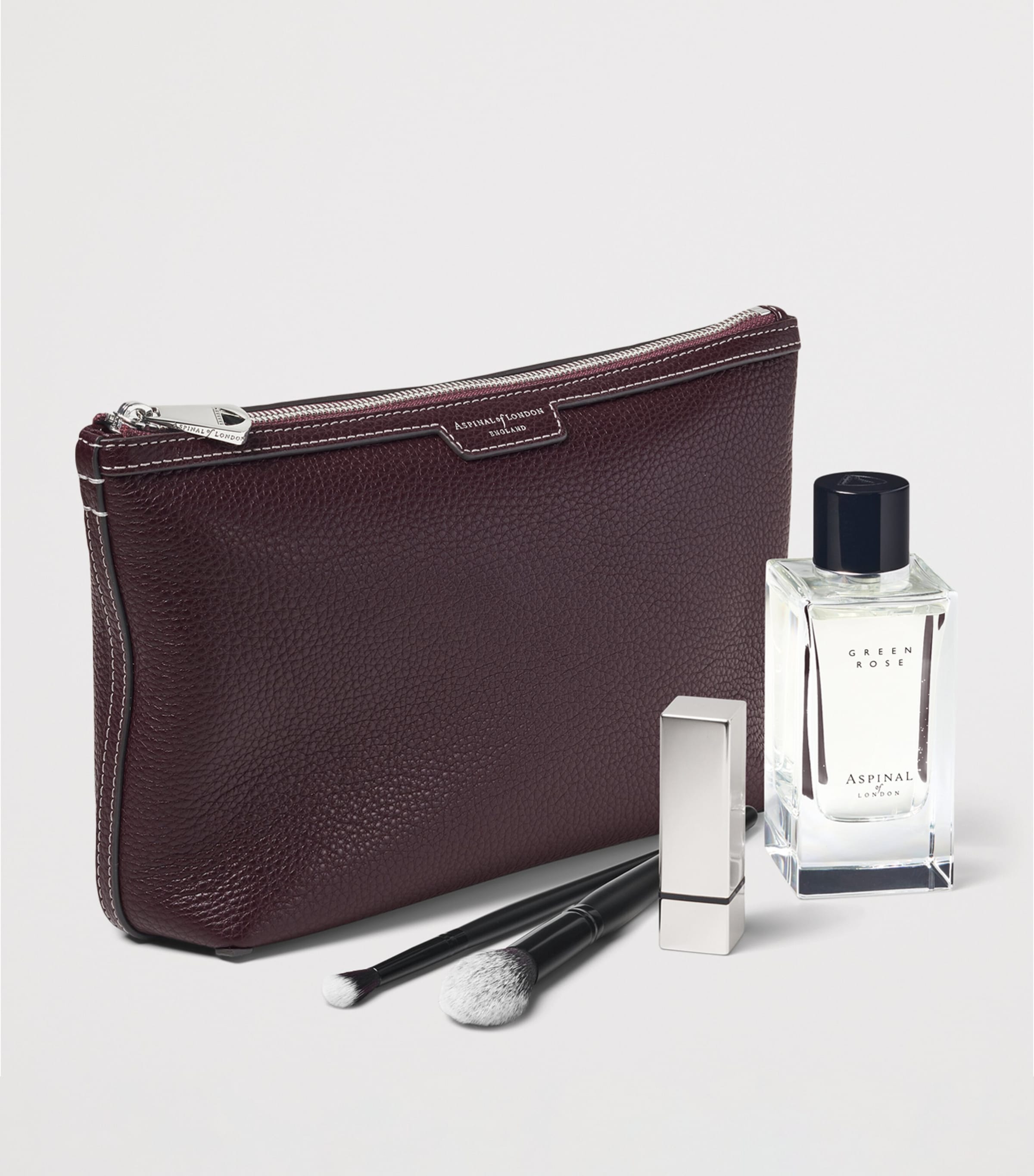Aspinal Of London Leather Hudson Toiletry Bag Wine Image 3