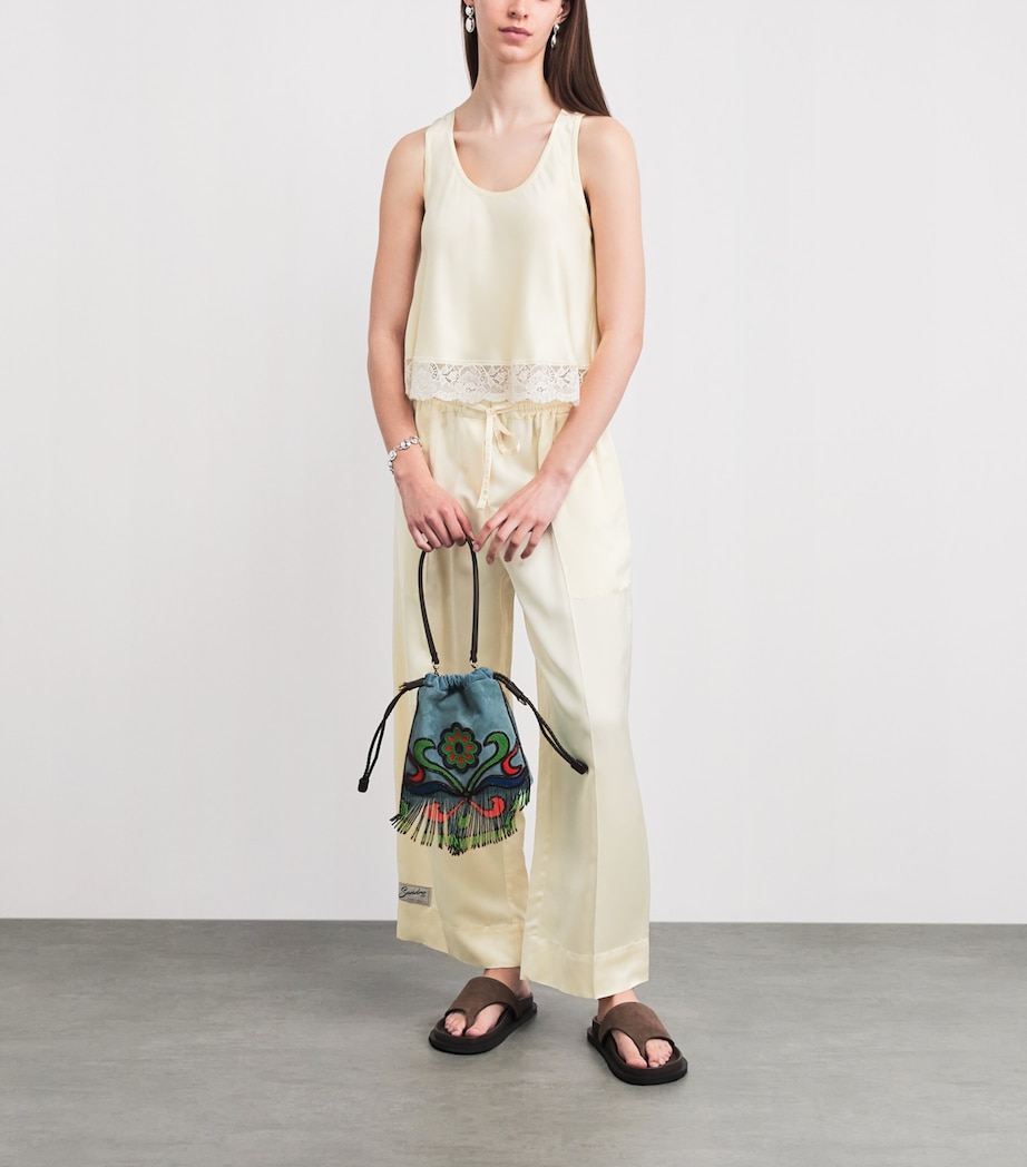 Sandro Paris Womens Lace-Trim Top Light Yellow Image 2