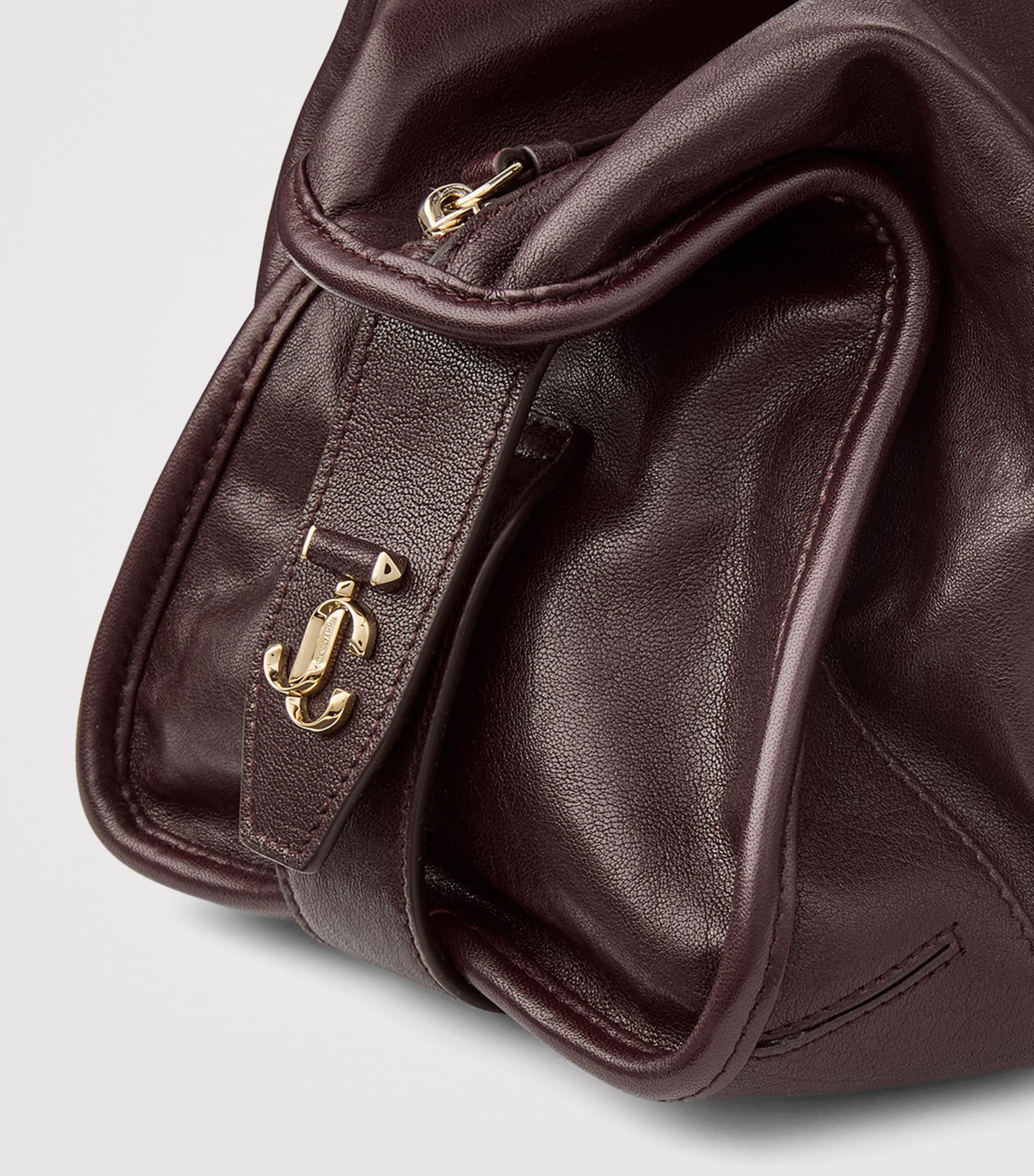 Jimmy Choo Leather Bar Holdall Bag Deep Merlot/shiny Go Image 5