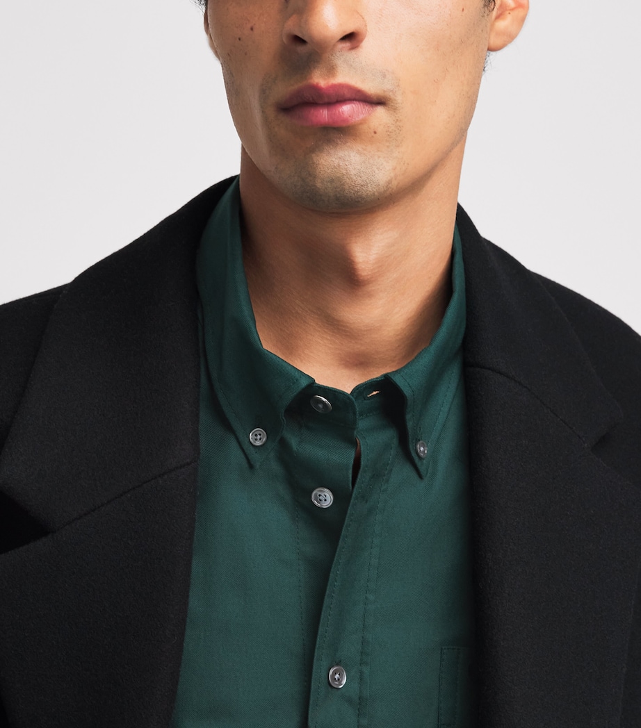 AMI Paris Mens Cotton Ami de Coeur Shirt Vert Bouteille Image 3
