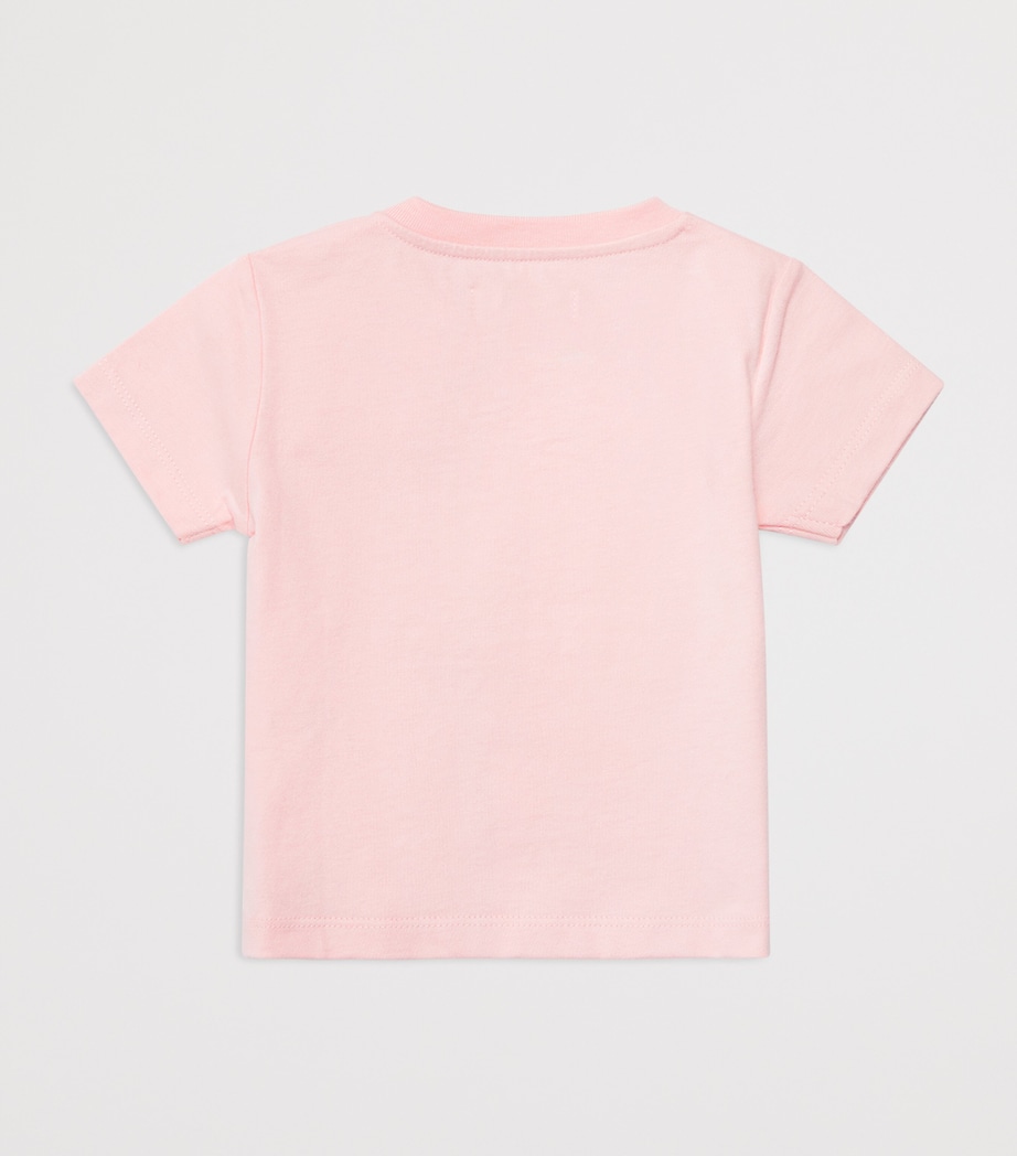 Harrods Cotton Logo T-Shirt (0-18 Months) Pink/ivory Image 2