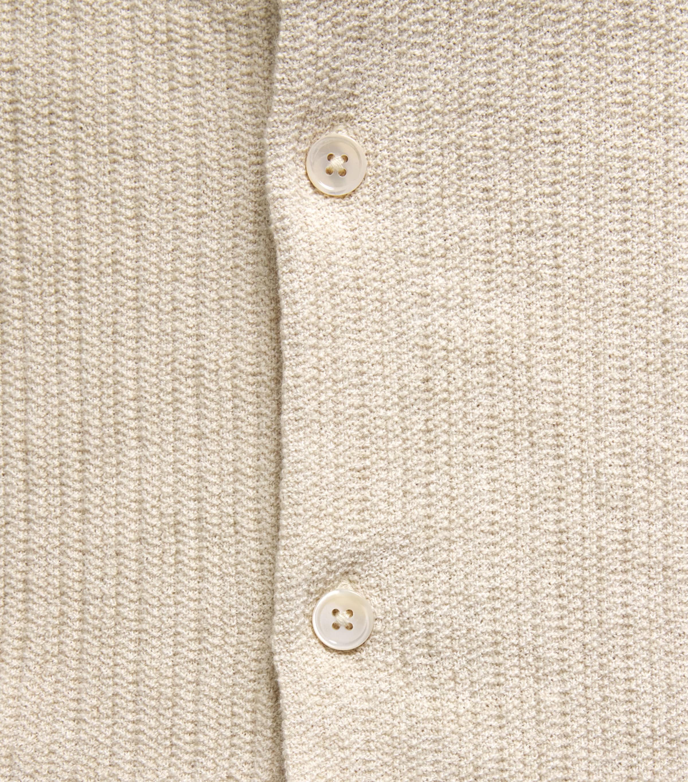 NN.07 Mens Organic Cotton Knit Polo Shirt Ivory Mouline Image 6