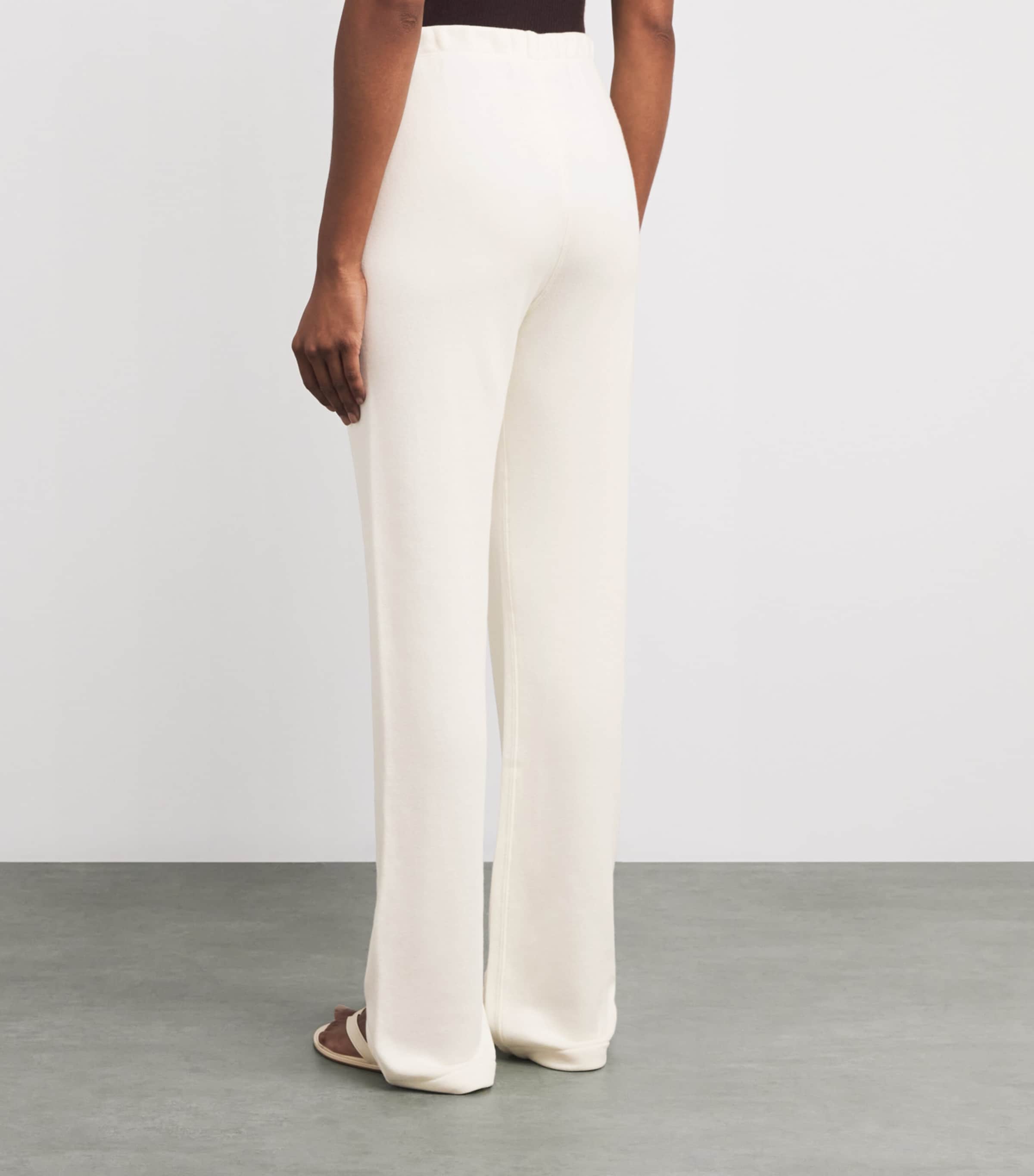 ÉTERNE Womens Cotton-Blend Straight-Leg Sweatpants Crm Cream Image 4