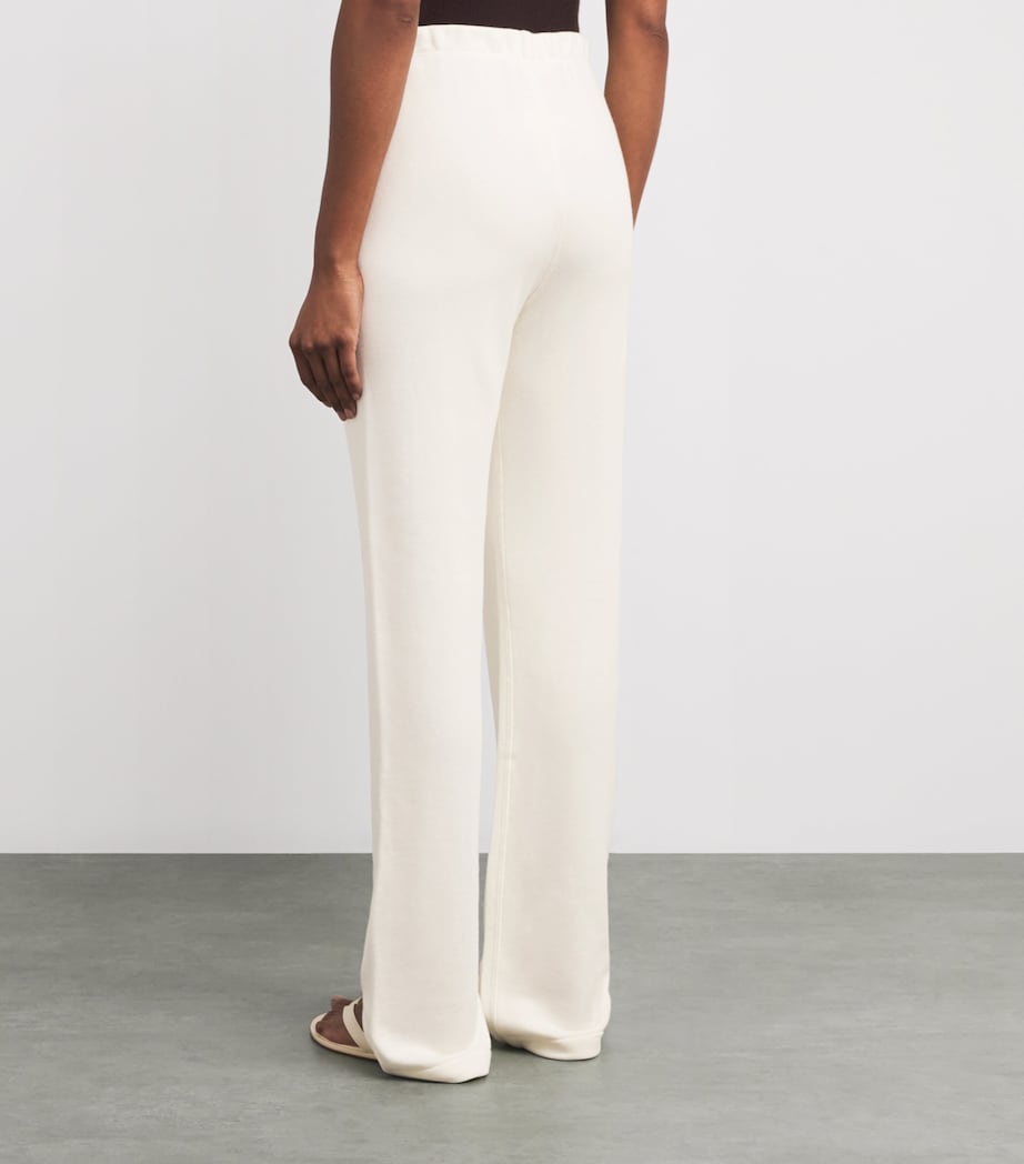 ÉTERNE Womens Cotton-Blend Straight-Leg Sweatpants Crm Cream Image 4
