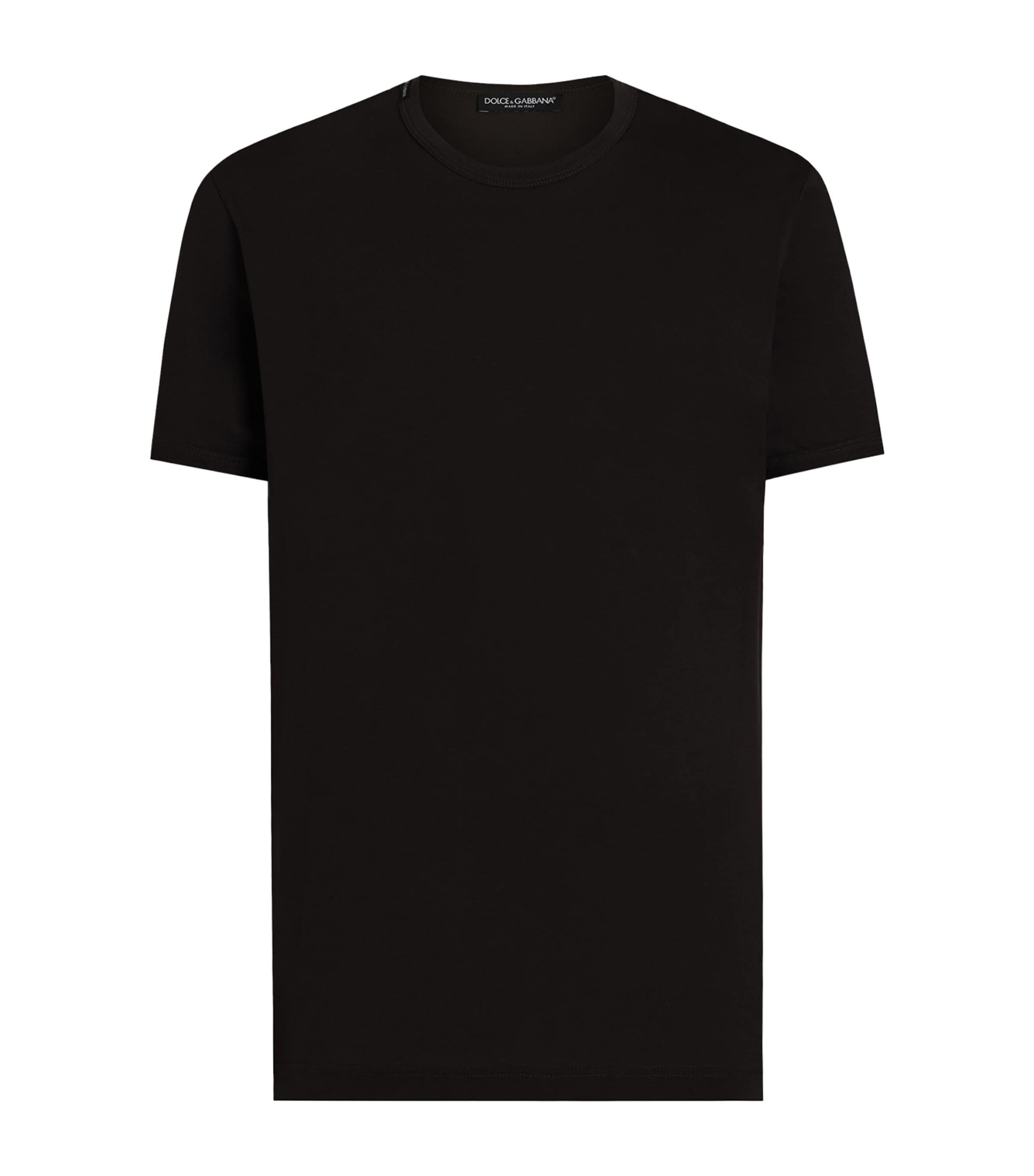 Dolce&Gabbana Mens Cotton T-Shirt Ebony Image 1