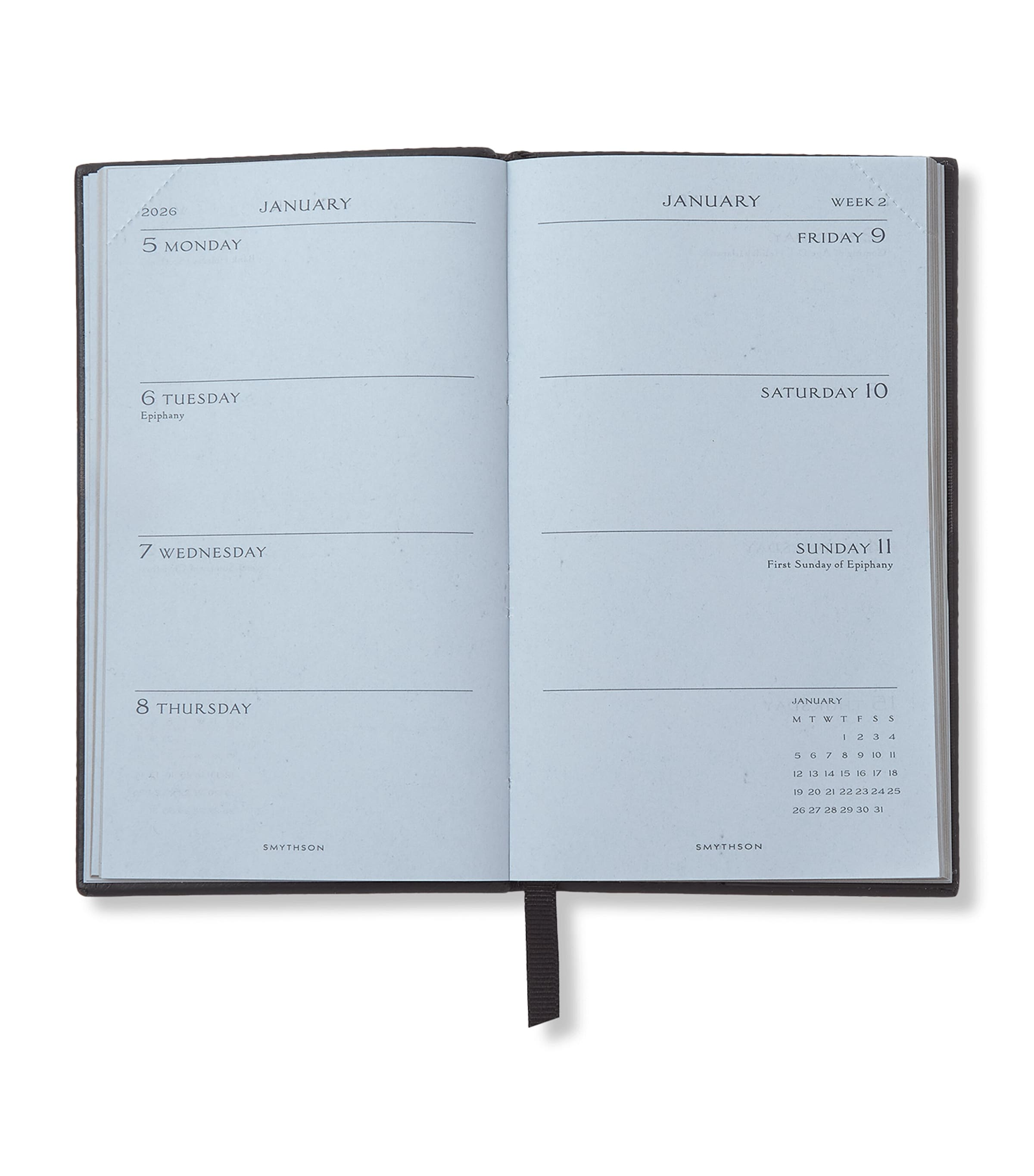 Panama Leather Weekly Diary 2026 BLACK Image 2