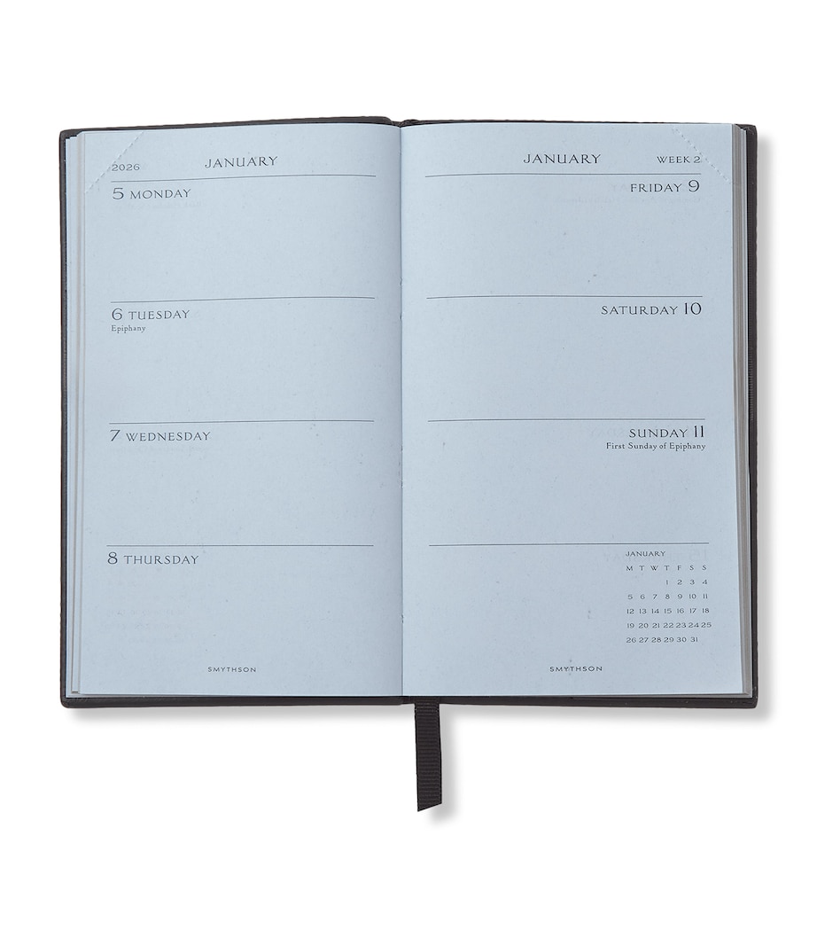 Panama Leather Weekly Diary 2026 BLACK Image 2