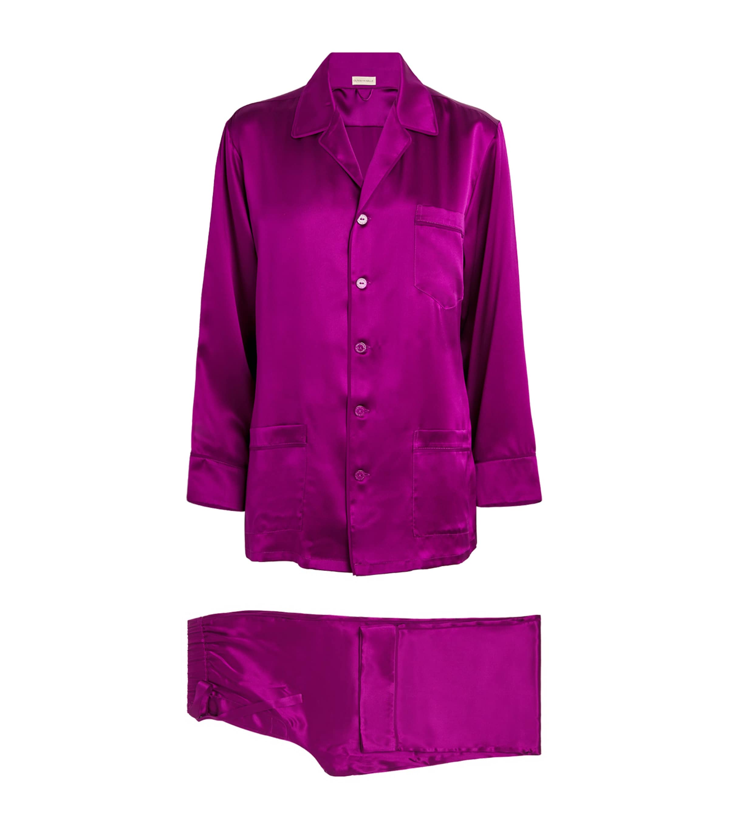 Olivia Von Halle Silk Yves Pyjama Set In Purple