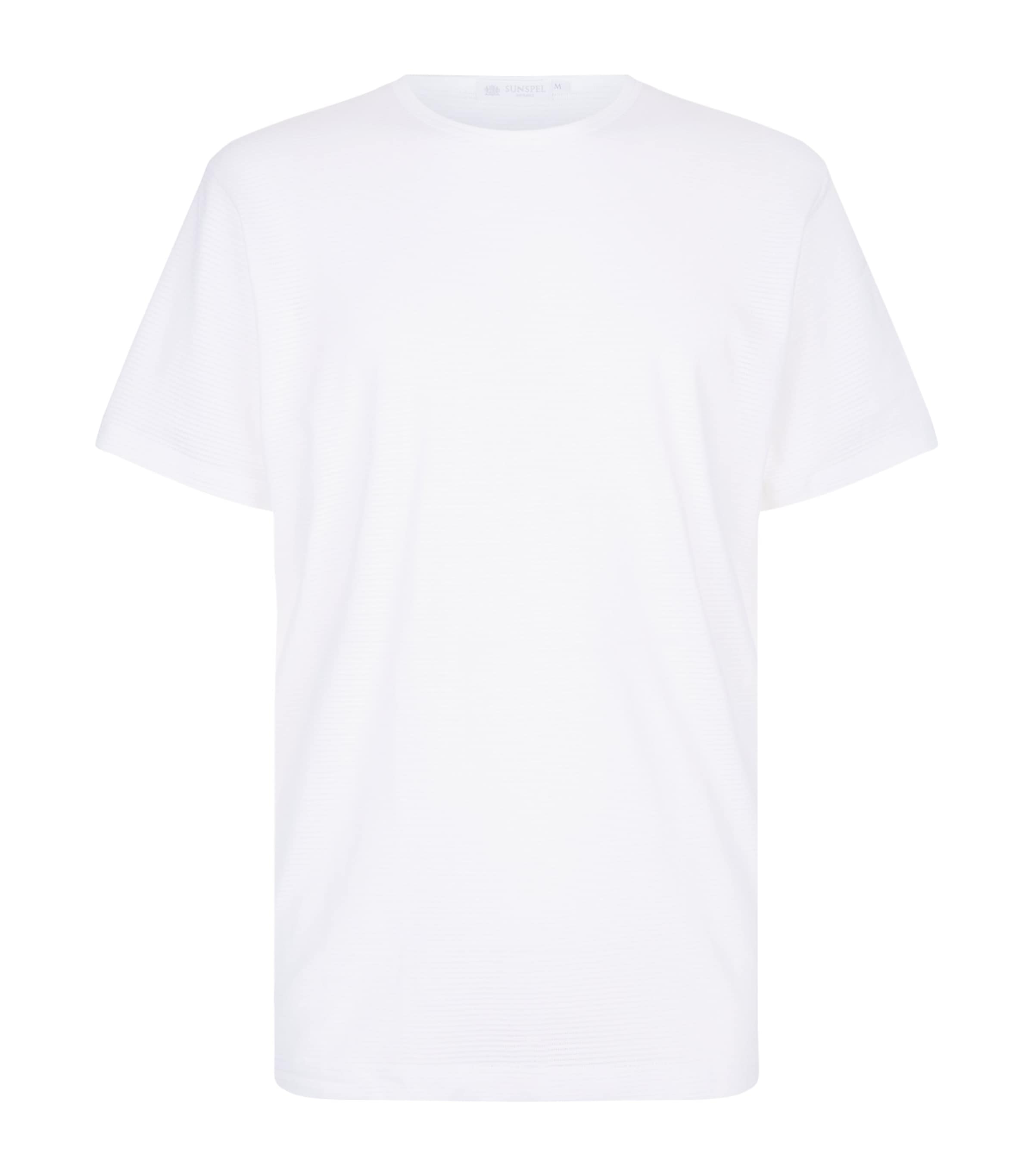 Sunspel Cellular Cotton T-shirt In White