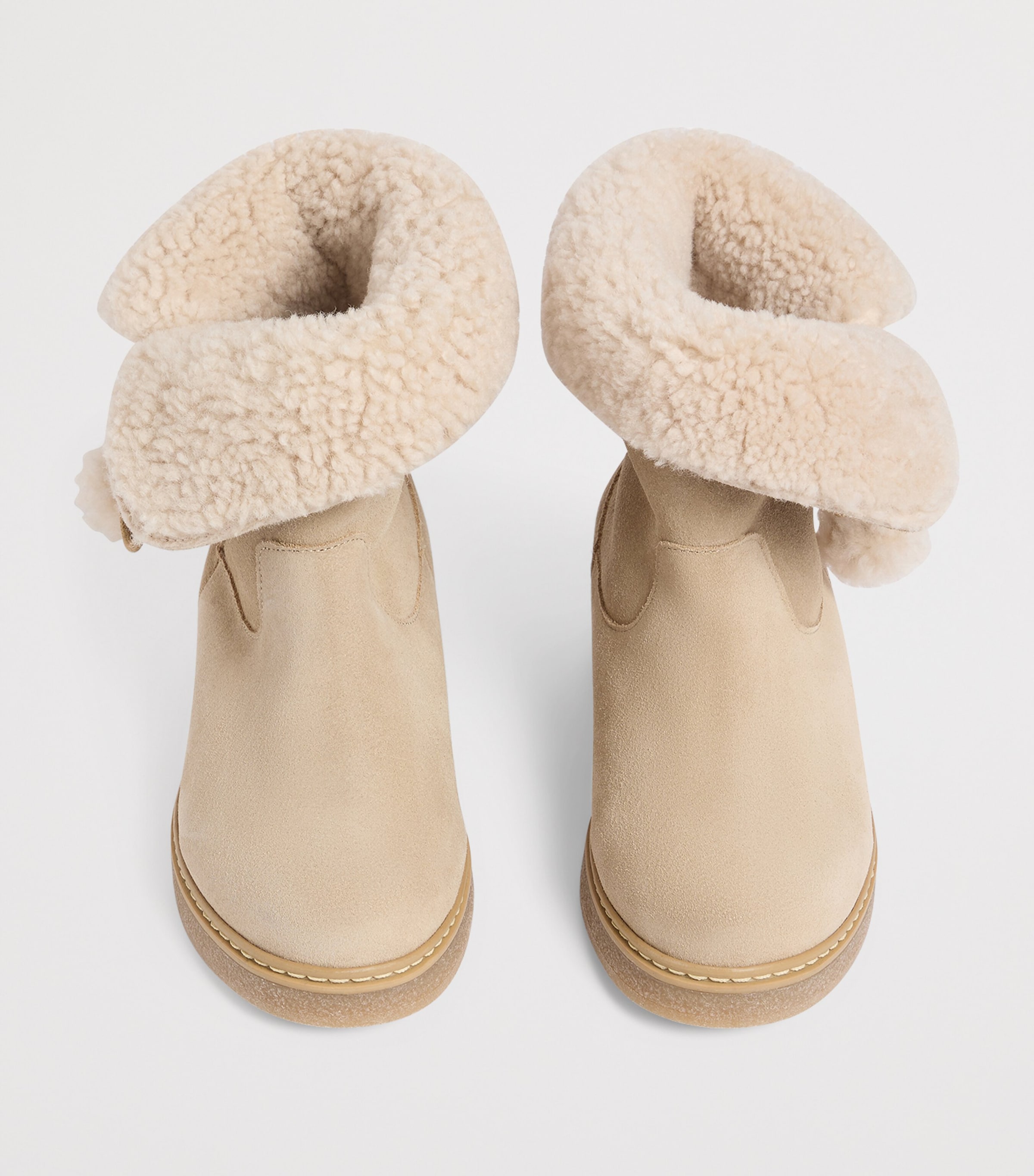 Suede Fleece-Lined Julienne Boots BEIGE Image 4