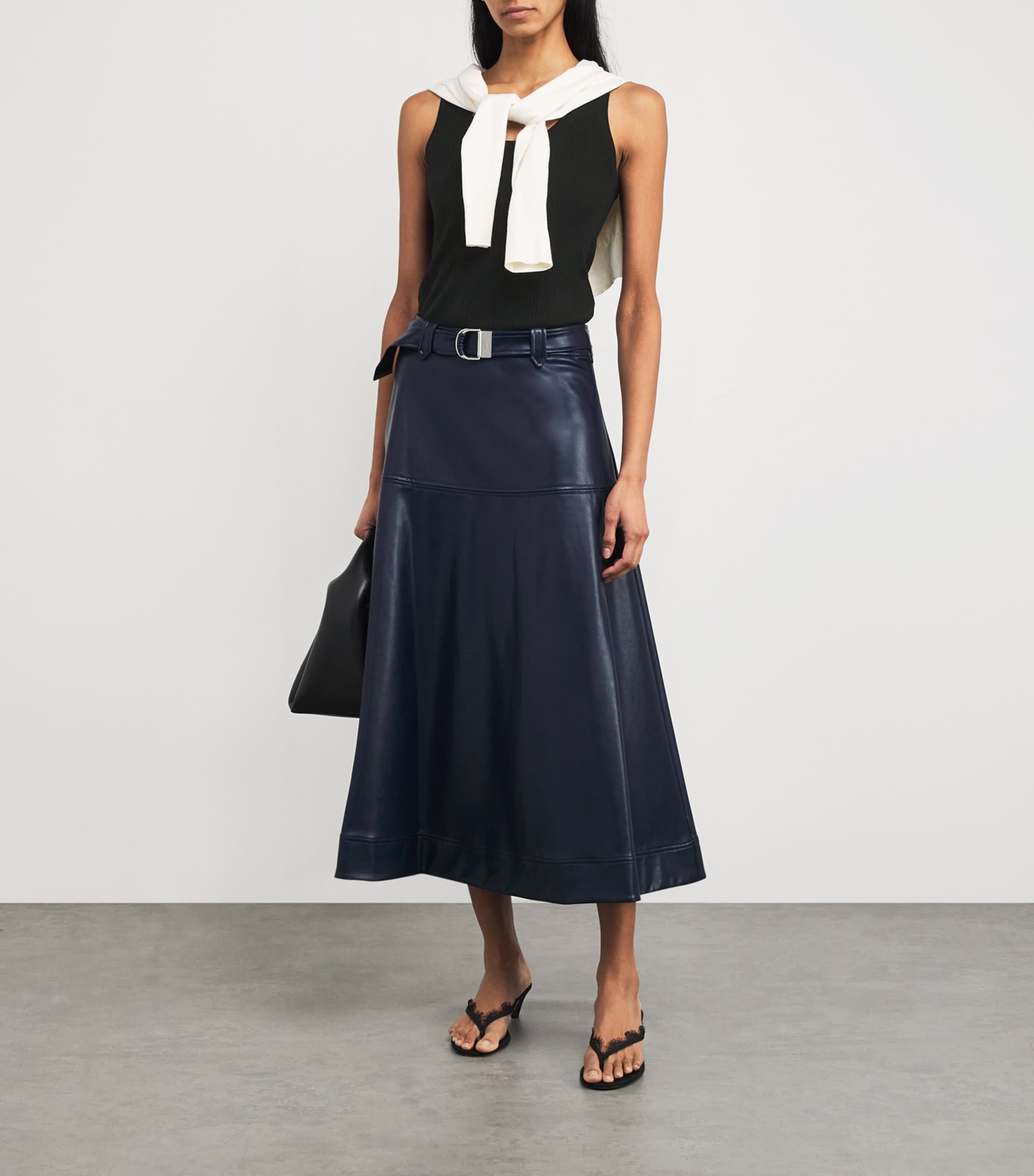 Weekend Max Mara Womens Rib-Knit Tank Top Black Image 2