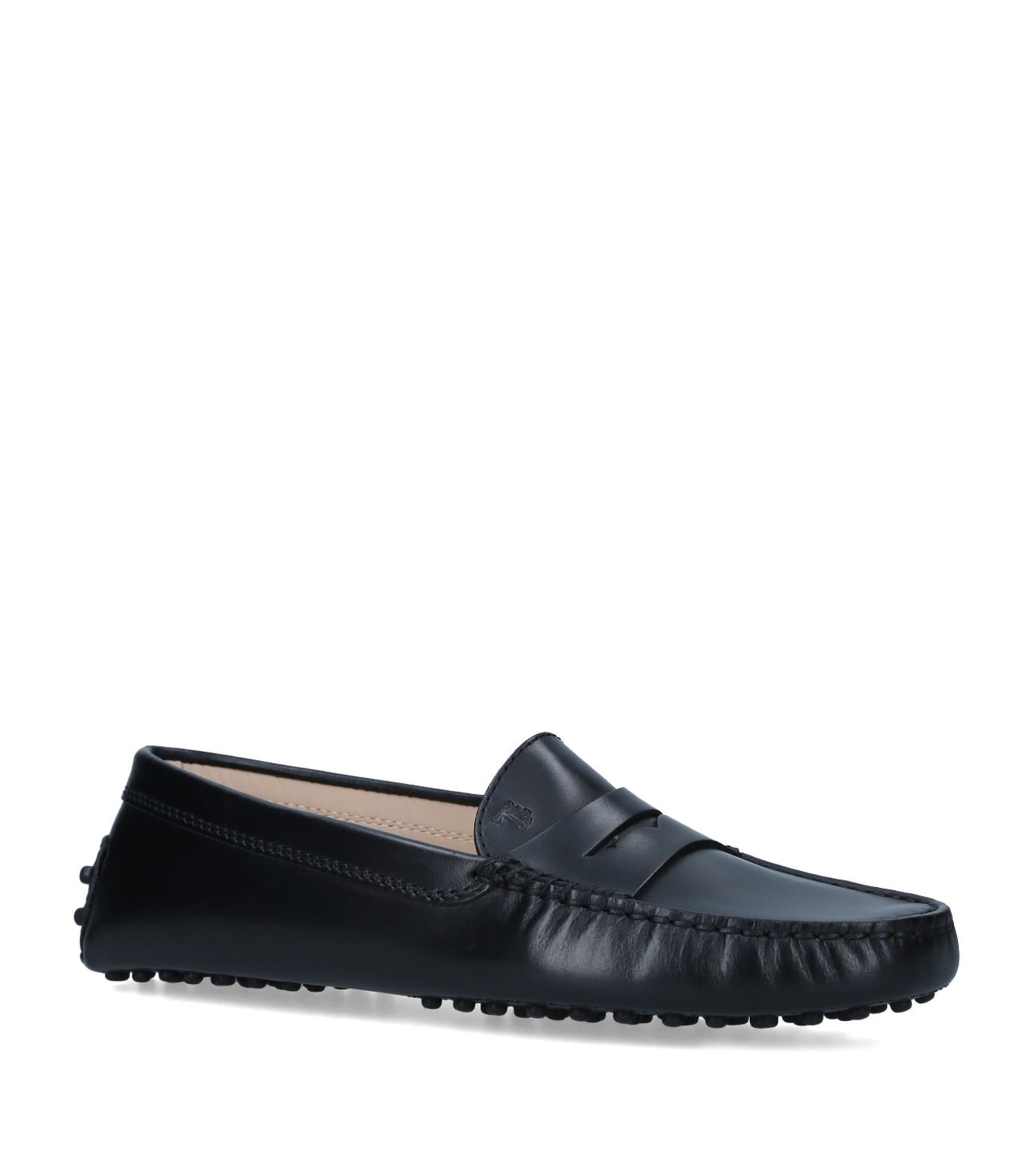 Shop Tod's Leather Gommino Driving Shoes In Black