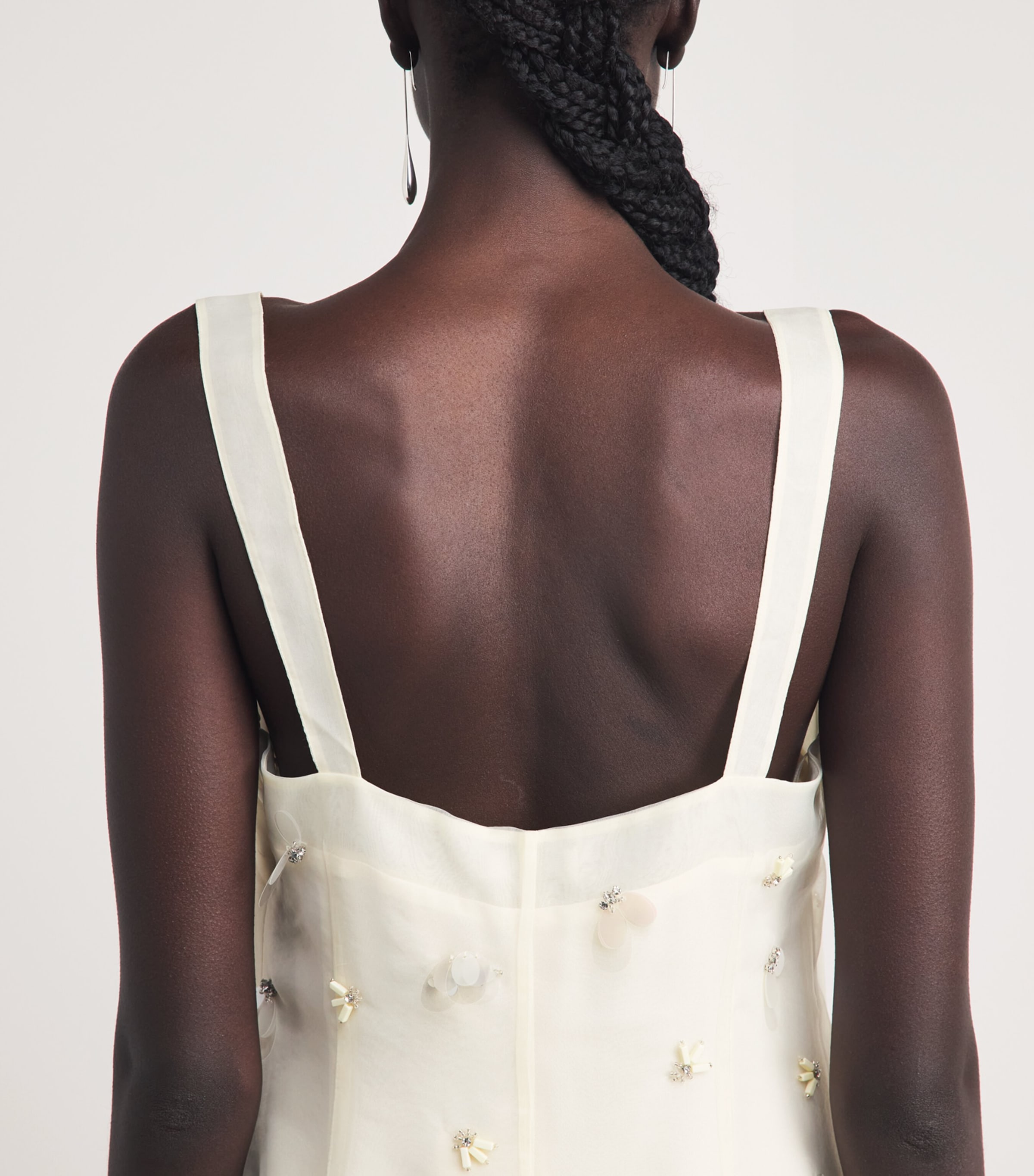 Simkhai Womens Embellished Organza Sumi Mini Dress Yolk Image 3